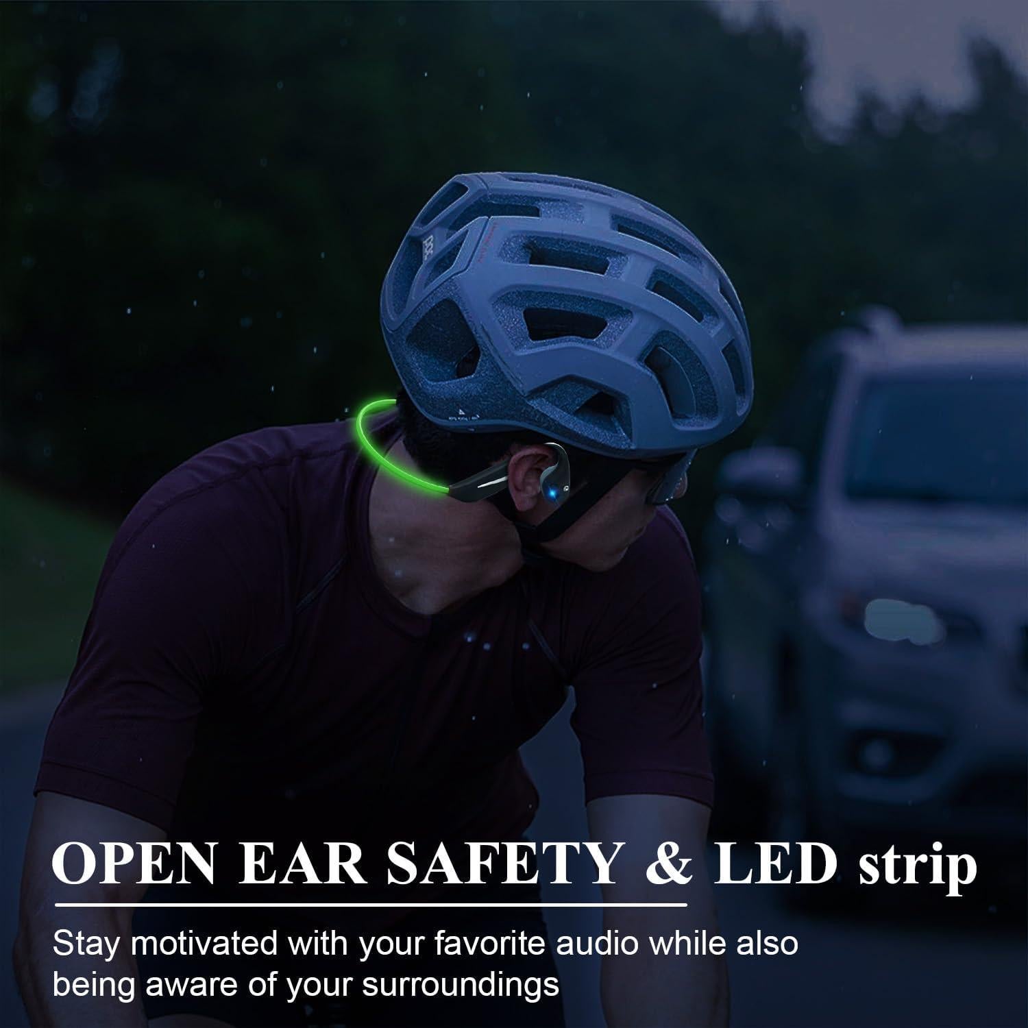 Auriculares de Conducción Ósea Praseno Bluetooth 5.3 IP67 Verde