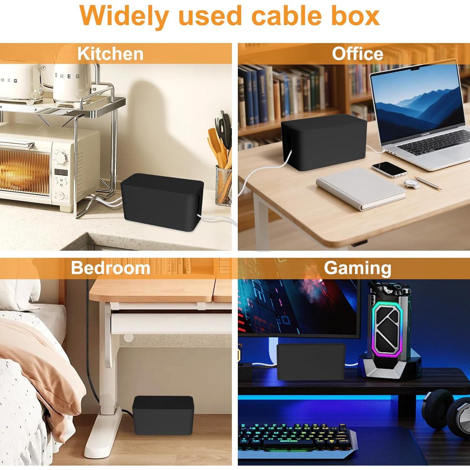 Caja Organizadora de Cables Resulzon 23.5x12x11.5cm Negra