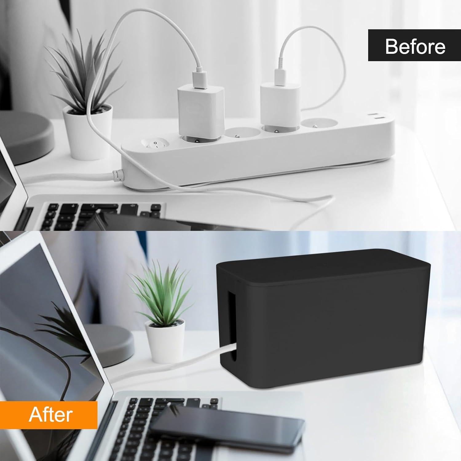 Caja Organizadora de Cables Resulzon 23.5x12x11.5cm Negra