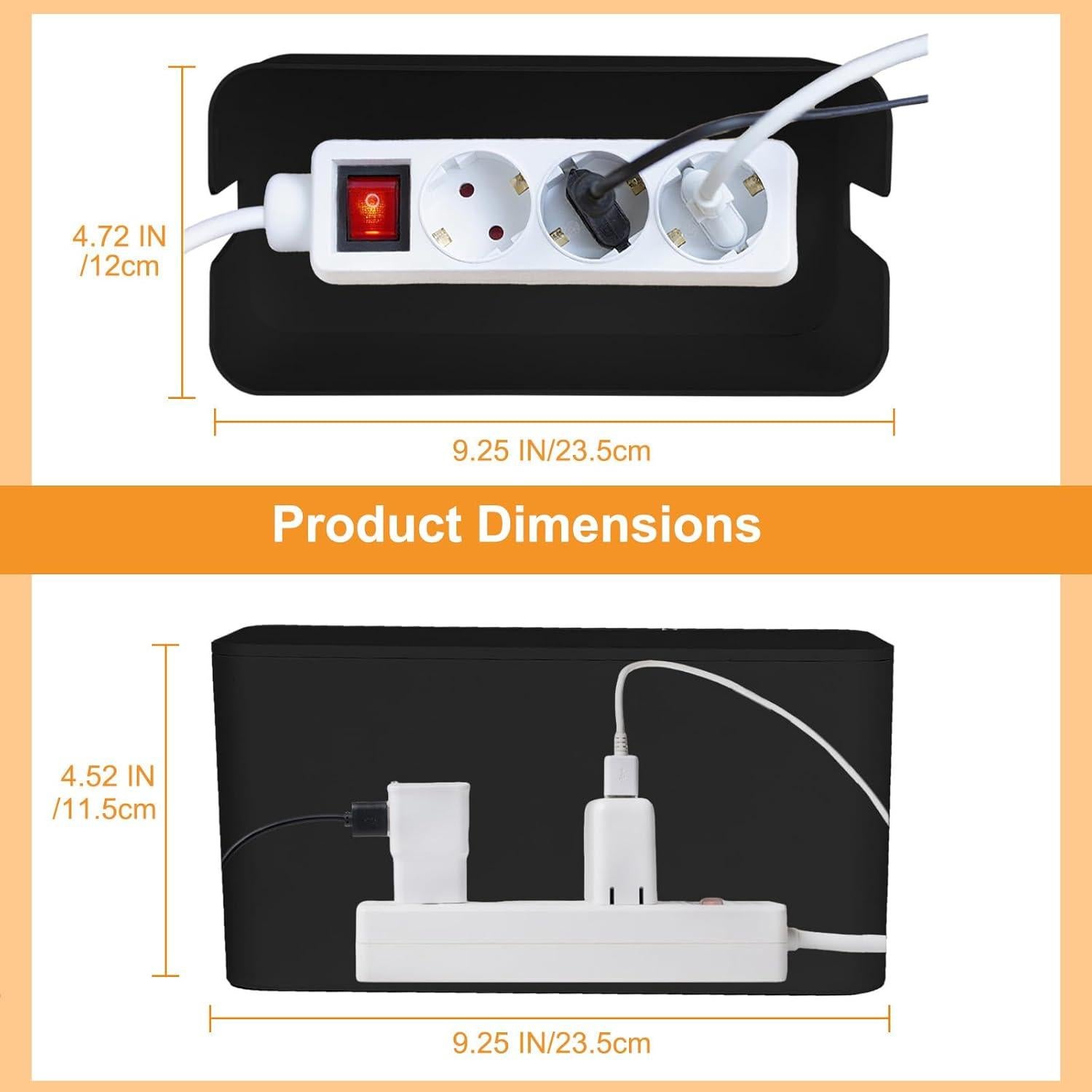 Caja Organizadora de Cables Resulzon 23.5x12x11.5cm Negra