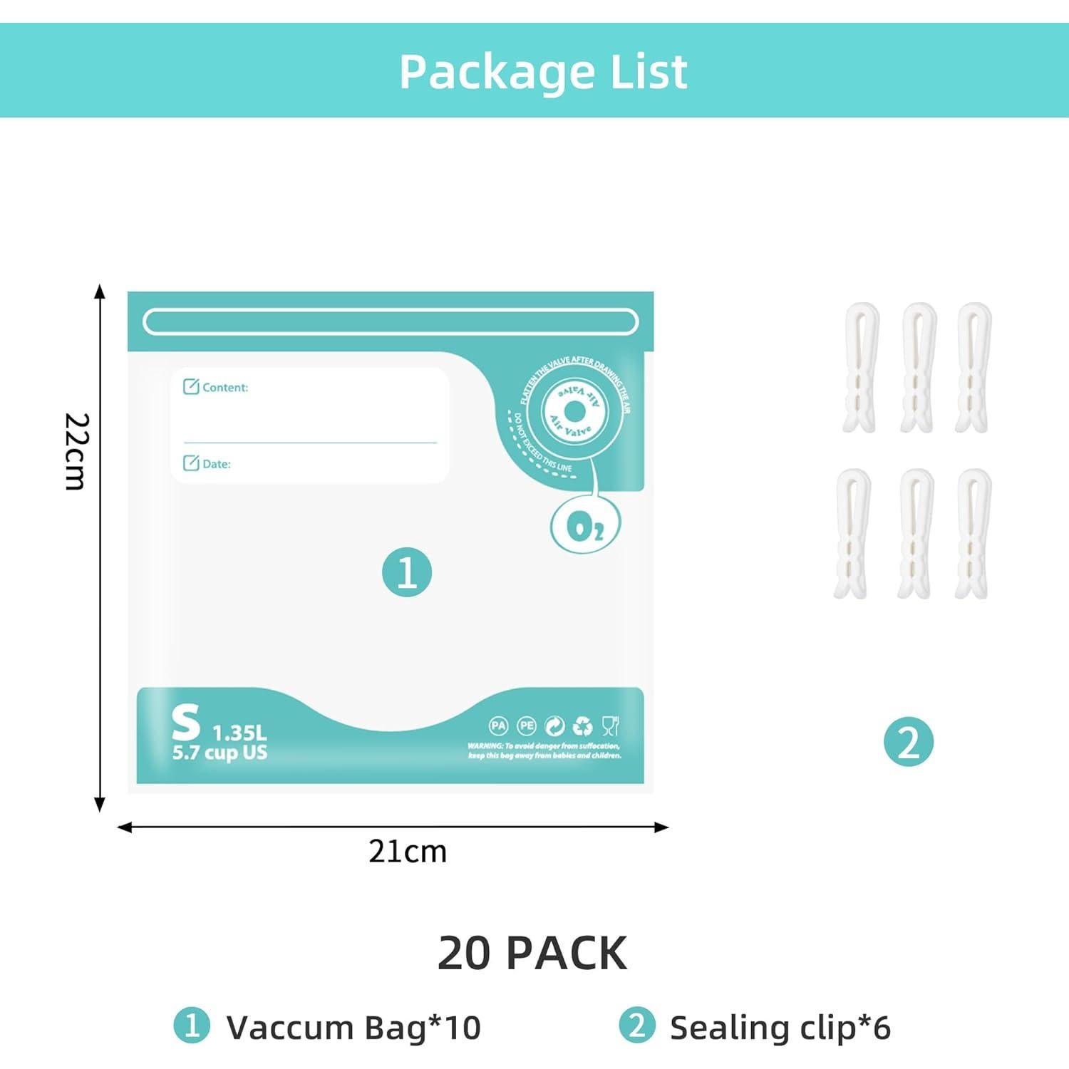 Bolsas Sous Vide Reutilizables Domsanistor 20 pcs 22x21 cm