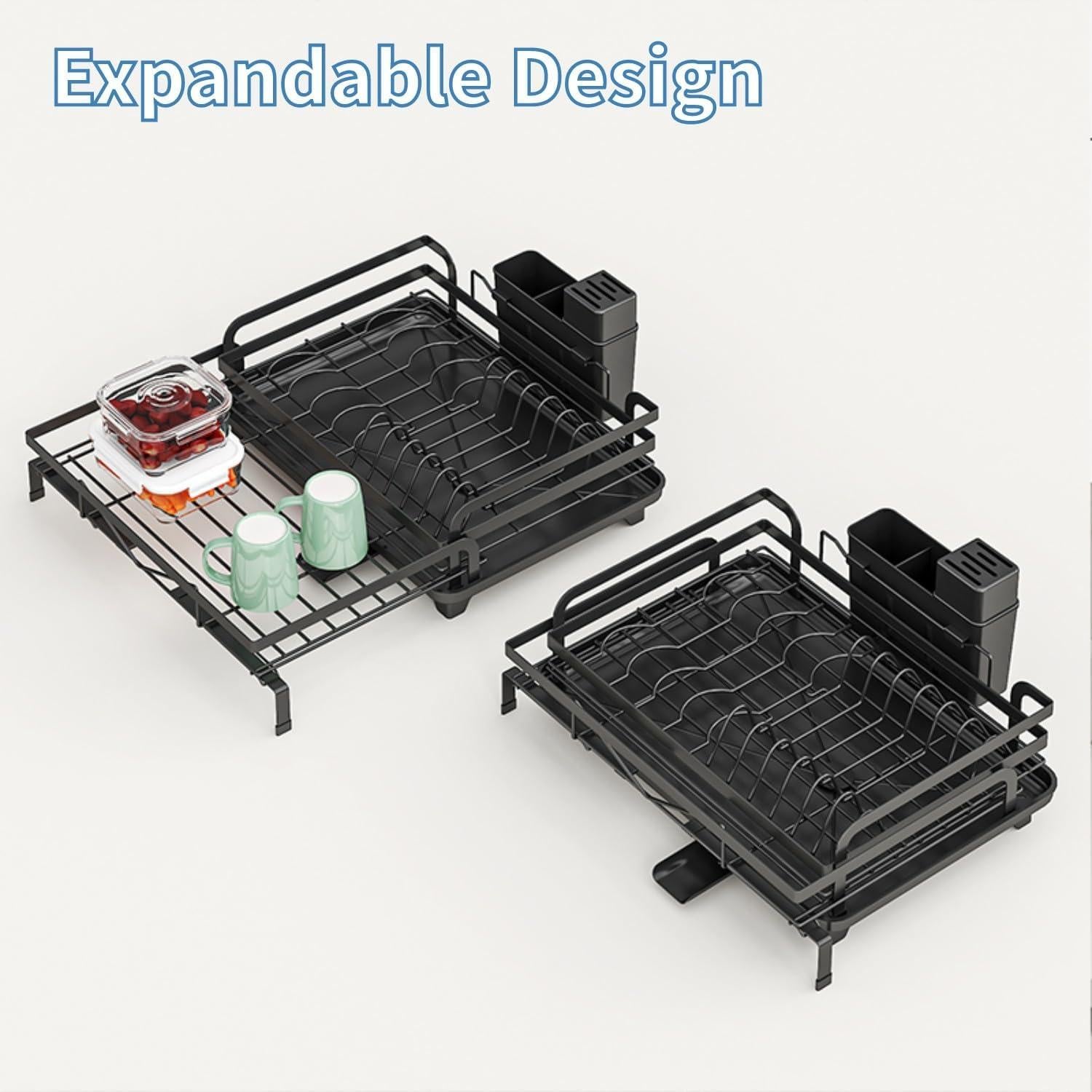 Escurridor de Platos Expandible DREMAK con Soporte para Utensilios