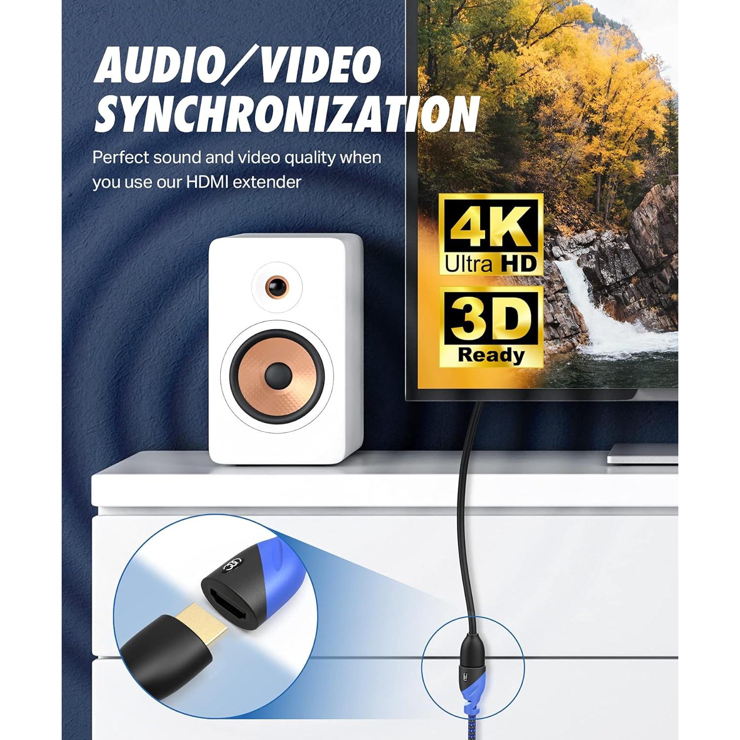 Cable de Extensión HDMI Ultra Clarity 0.46 m Azul - 2 Unidades