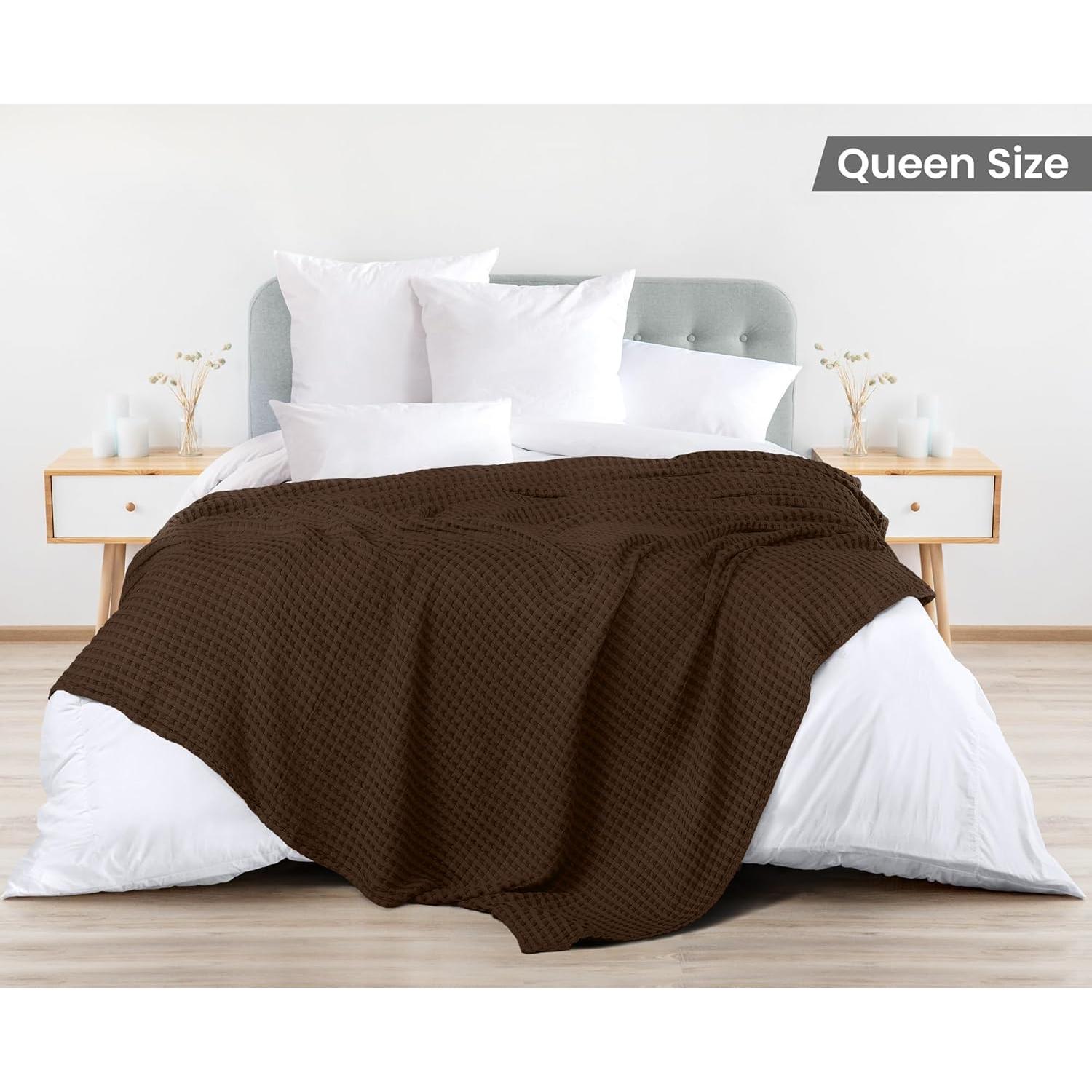 Manta de Waffle Utopia 100% Algodón Reina 90x90 cm Suave