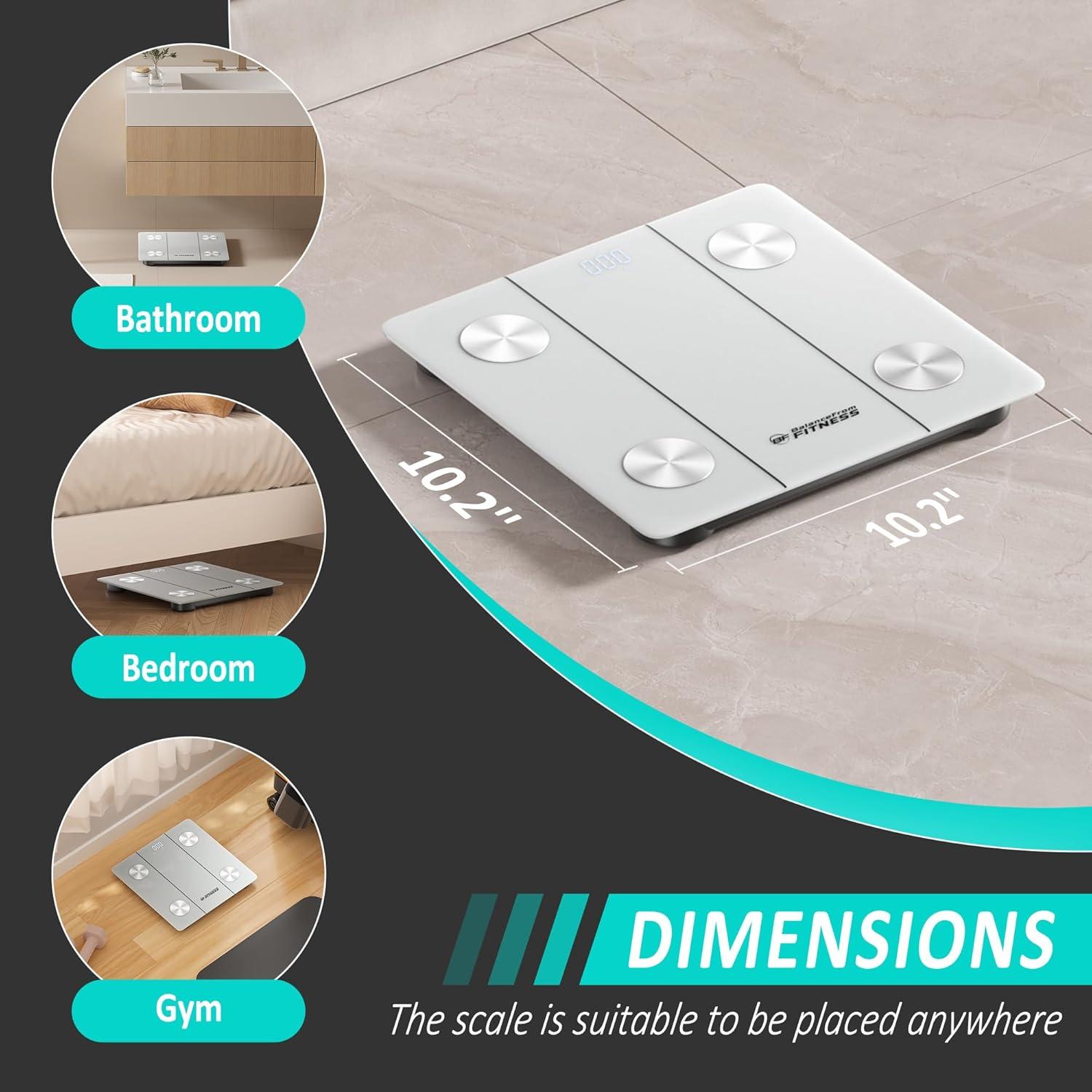 Balanza Digital de Baño BalanceFrom Bluetooth 181kg IMC