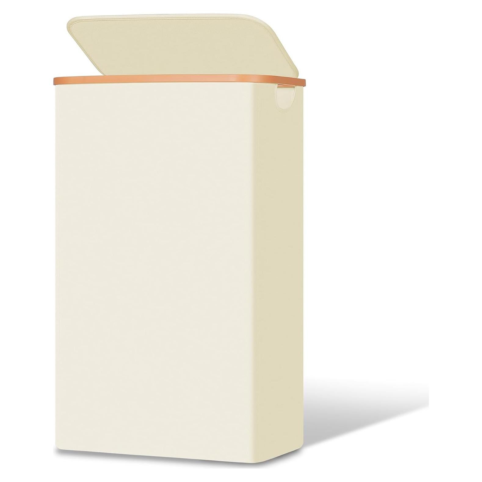 Cesta de lavandería delgada Vincona 75L beige con tapa