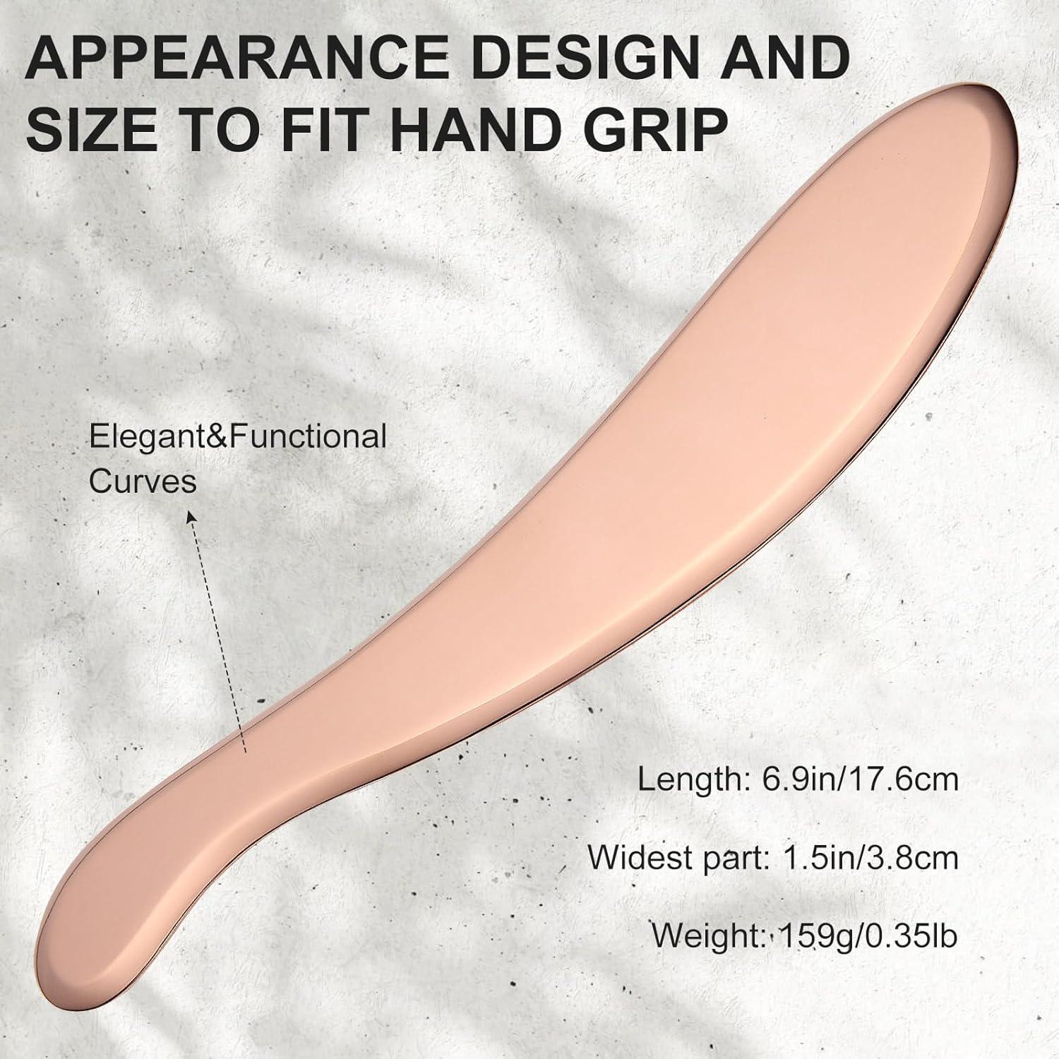 Masajeador Gua Sha MagEnergy de Cobre Puro 17.5x3.8cm