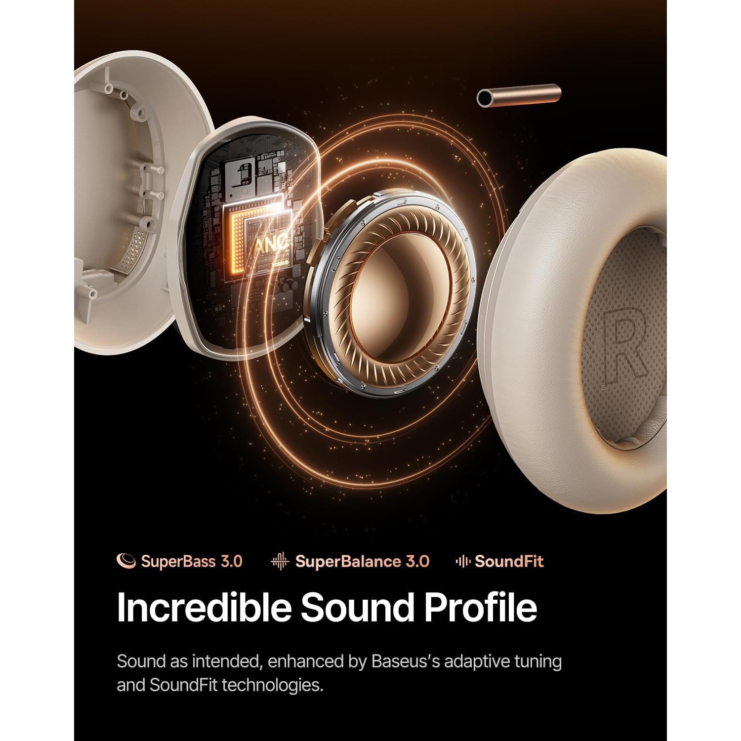 Auriculares Baseus Inspire XH1 ANC, Sonido Bose, 100H Reproducción - Blanco