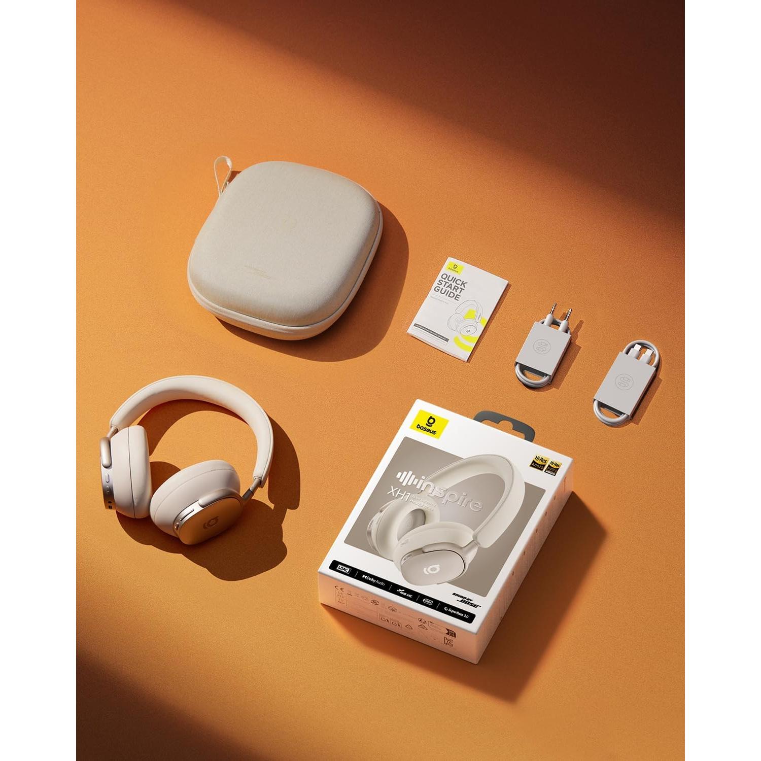 Auriculares Baseus Inspire XH1 ANC, Sonido Bose, 100H Reproducción - Blanco