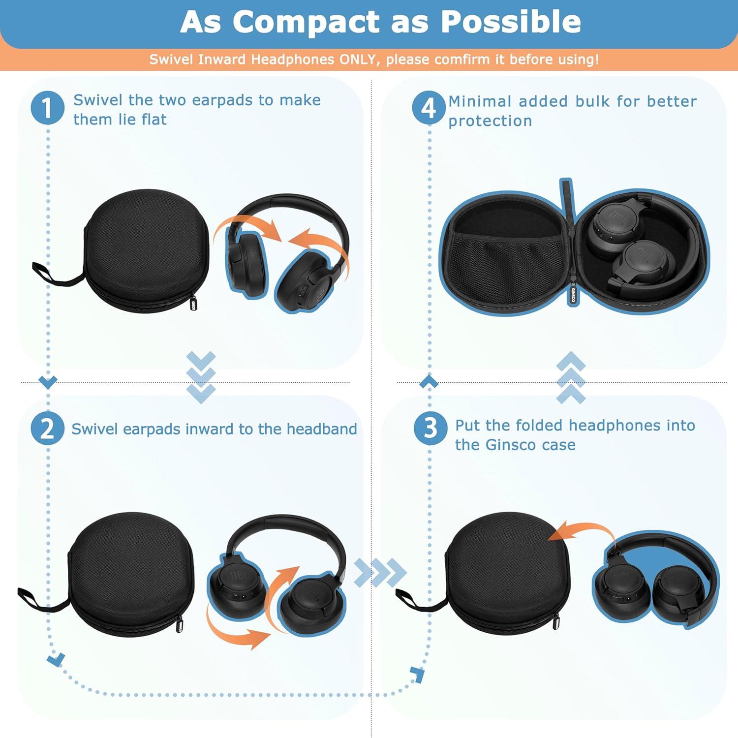 Funda Dura Ginsco para Auriculares Inalámbricos JBL y Bose