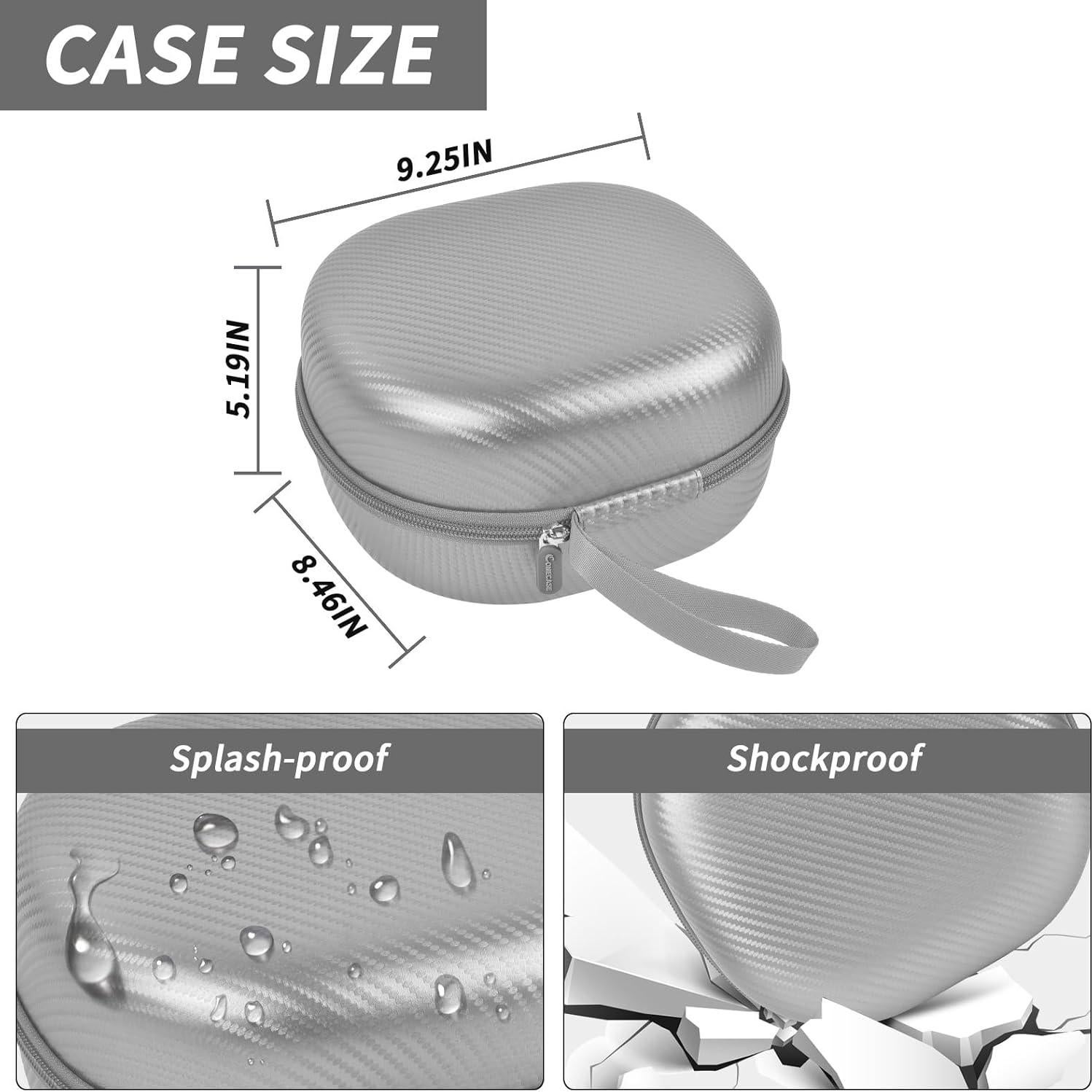 Funda para Auriculares Inalámbricos COMECASE Plata Doble Almacenamiento