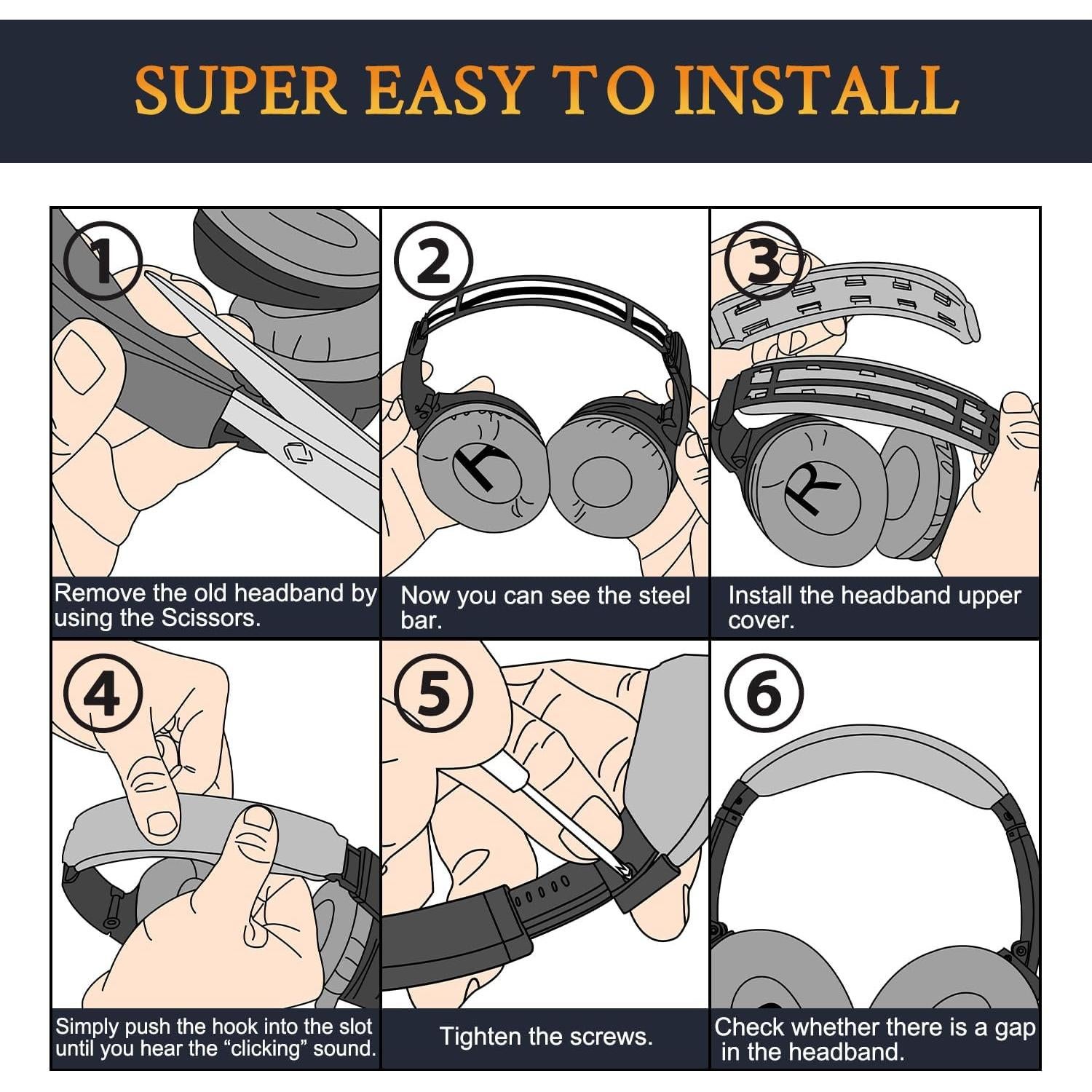 Funda de diadema SOULWIT para auriculares Bose QC35 II - Negro