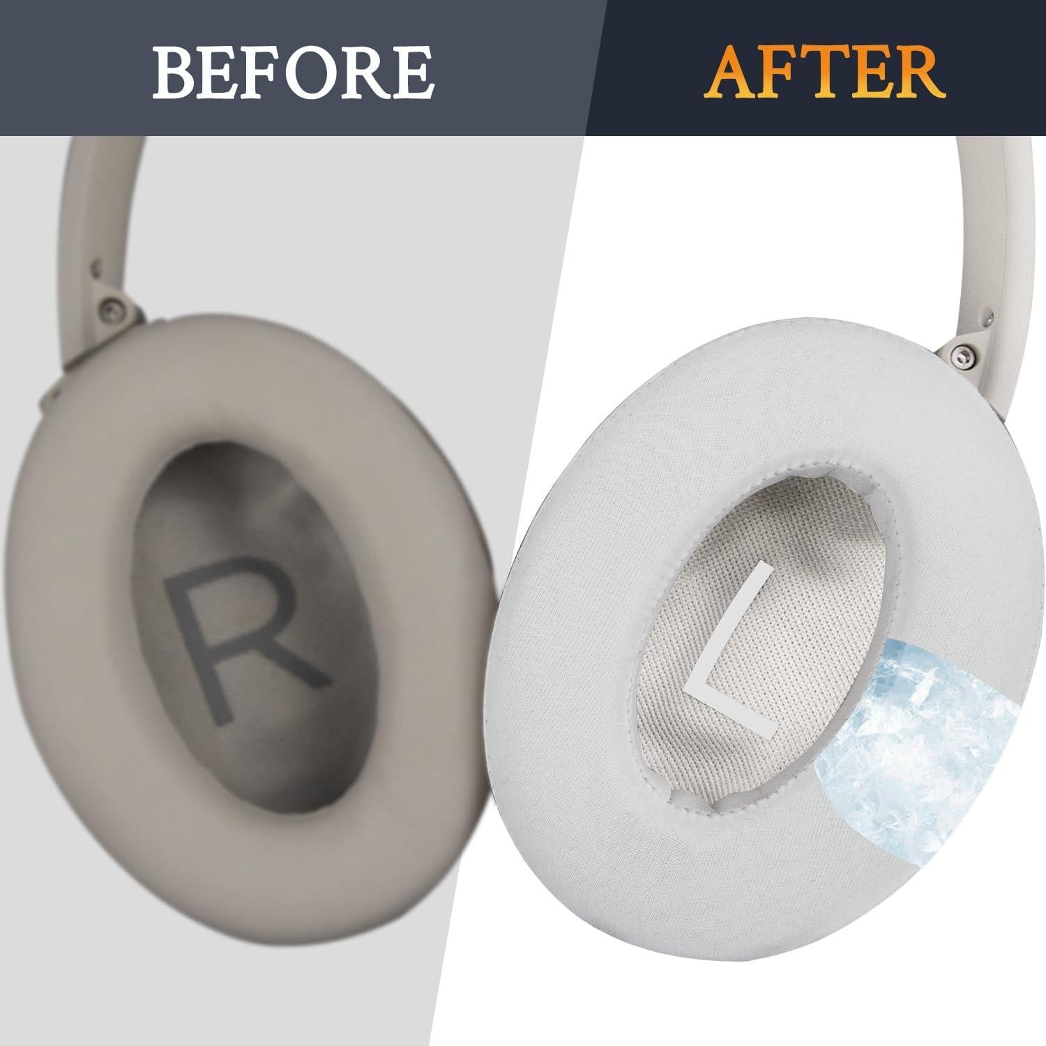 Almohadillas de Gel Refrigerante SOULWIT para Bose QC45 y SE - Blancas