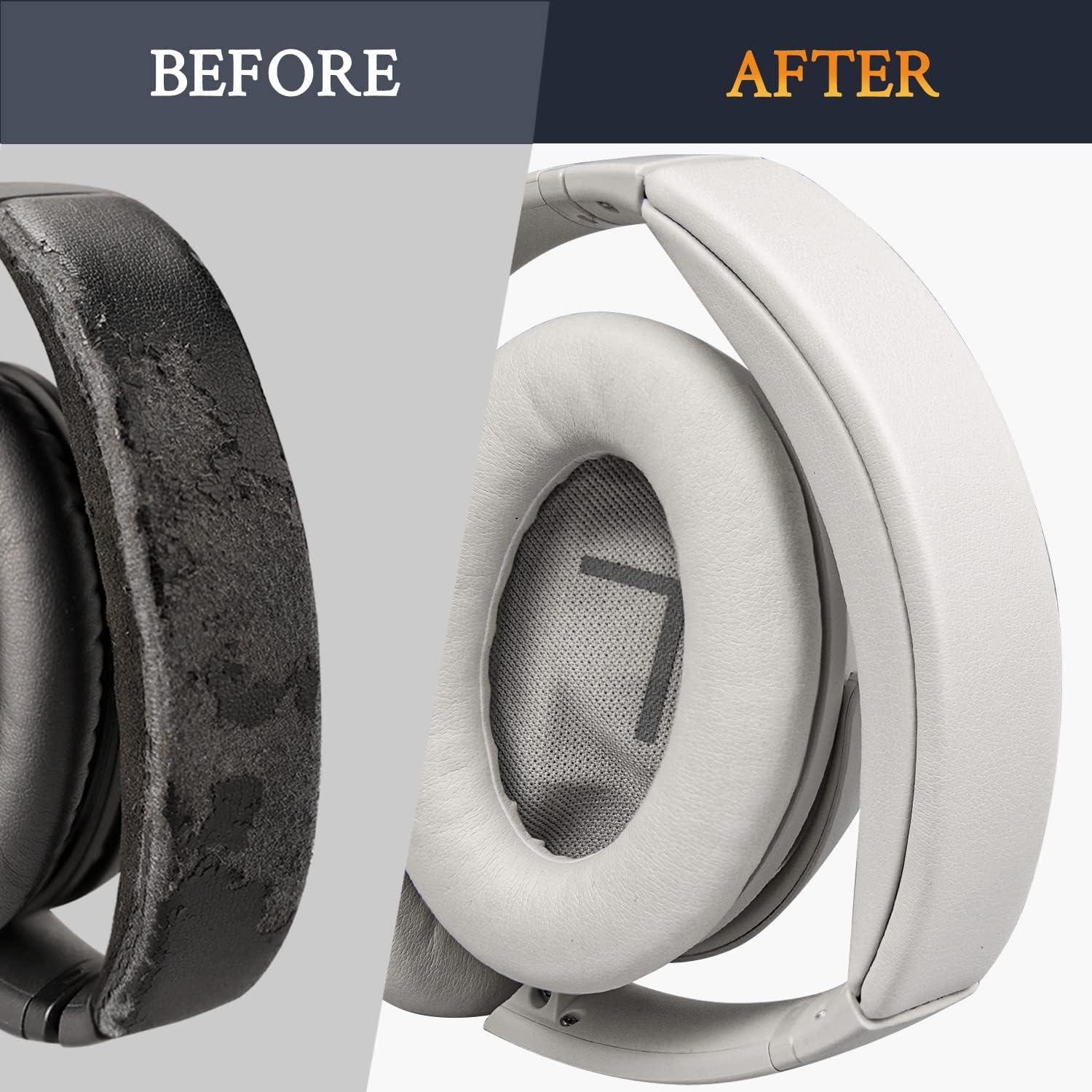 Funda de diadema SOULWIT para Bose QuietComfort 45 y SE - Humo blanco