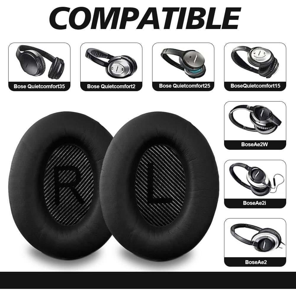 Almohadillas de Reemplazo Bose QC35 II - Cuero Suave y Espuma