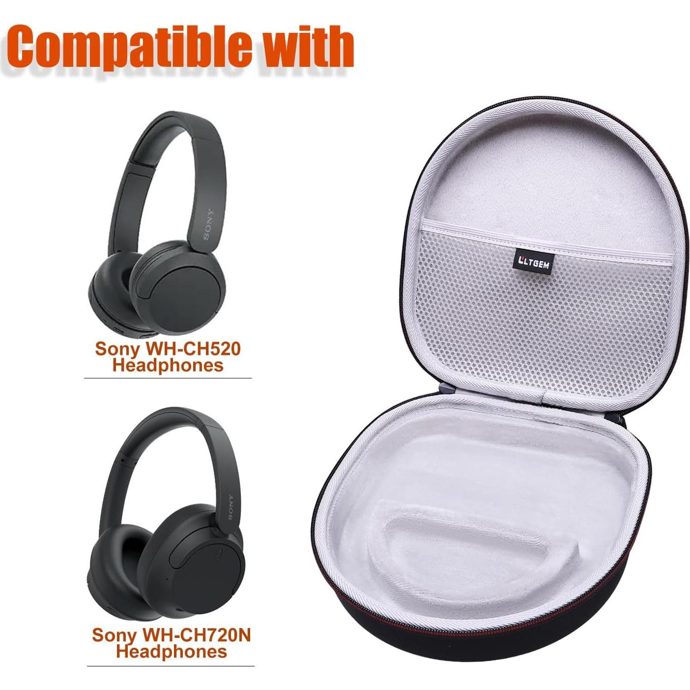 Funda LTGEM para Auriculares Sony WH-CH720N/WH-CH520, Negro/Gris