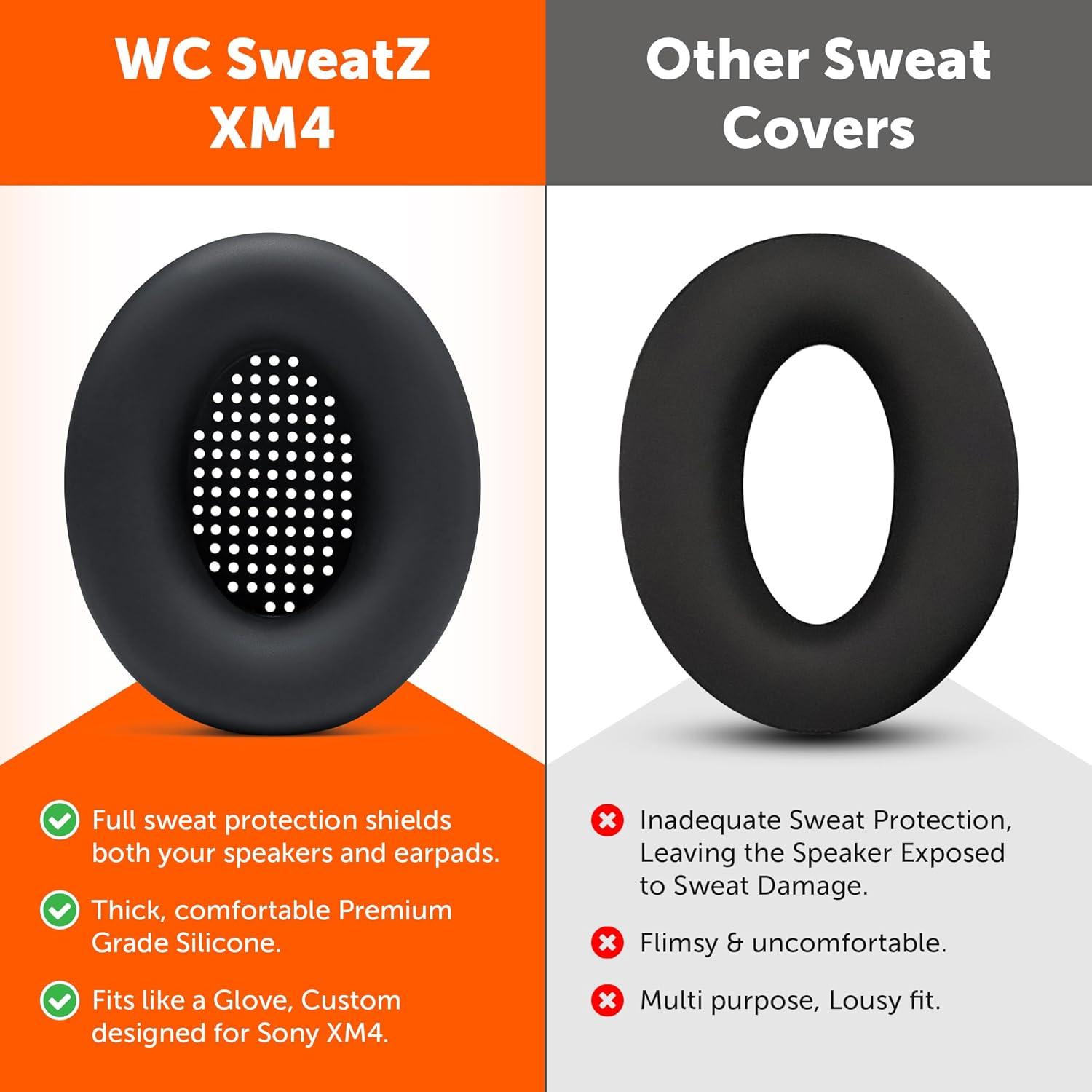 Fundas Protectores de Sudor WC SweatZ para Sony WH1000XM4 - Negro