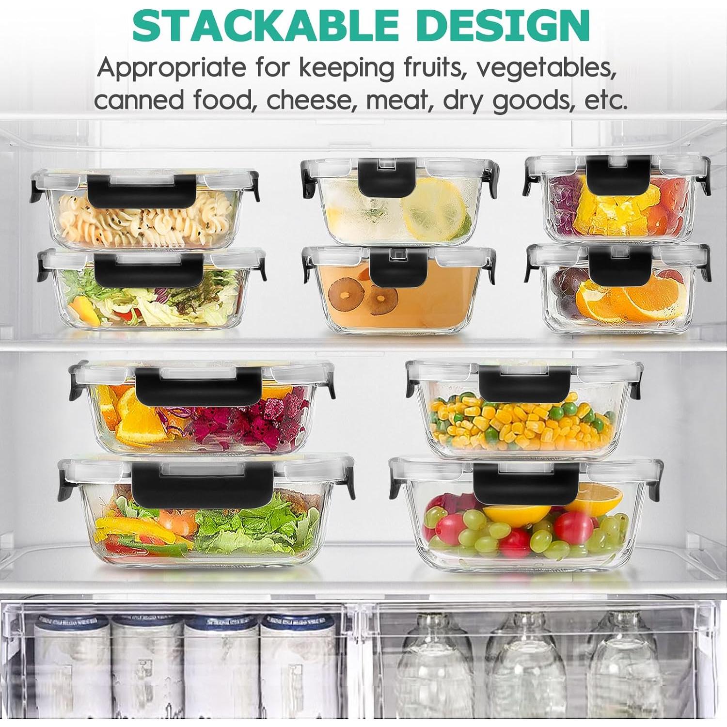 Conjunto de 34 Recipientes de Almacenamiento de Vidrio AMALEKO