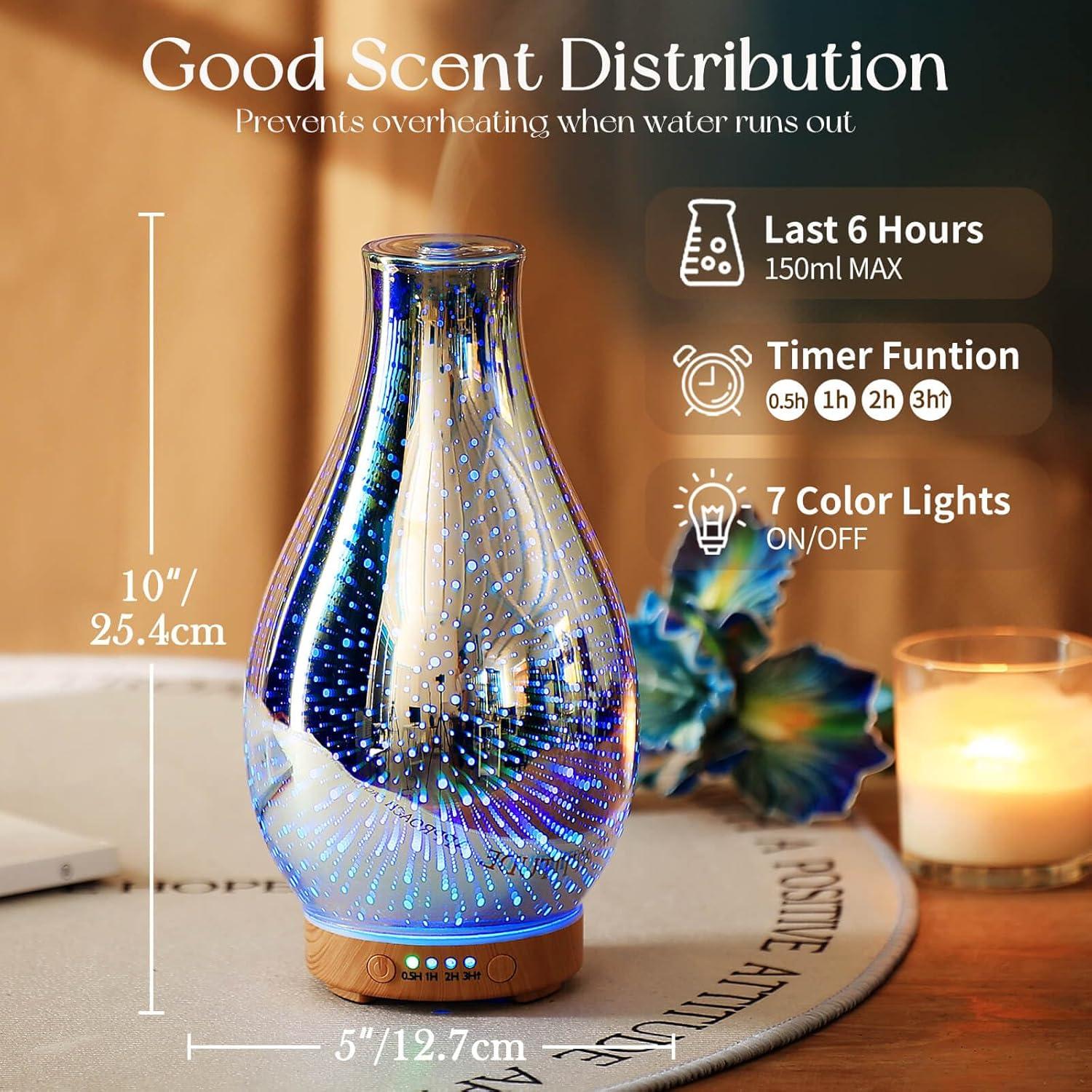 Difusor de Aceite Esencial Porseme 100ml Vidrio Aromaterapia