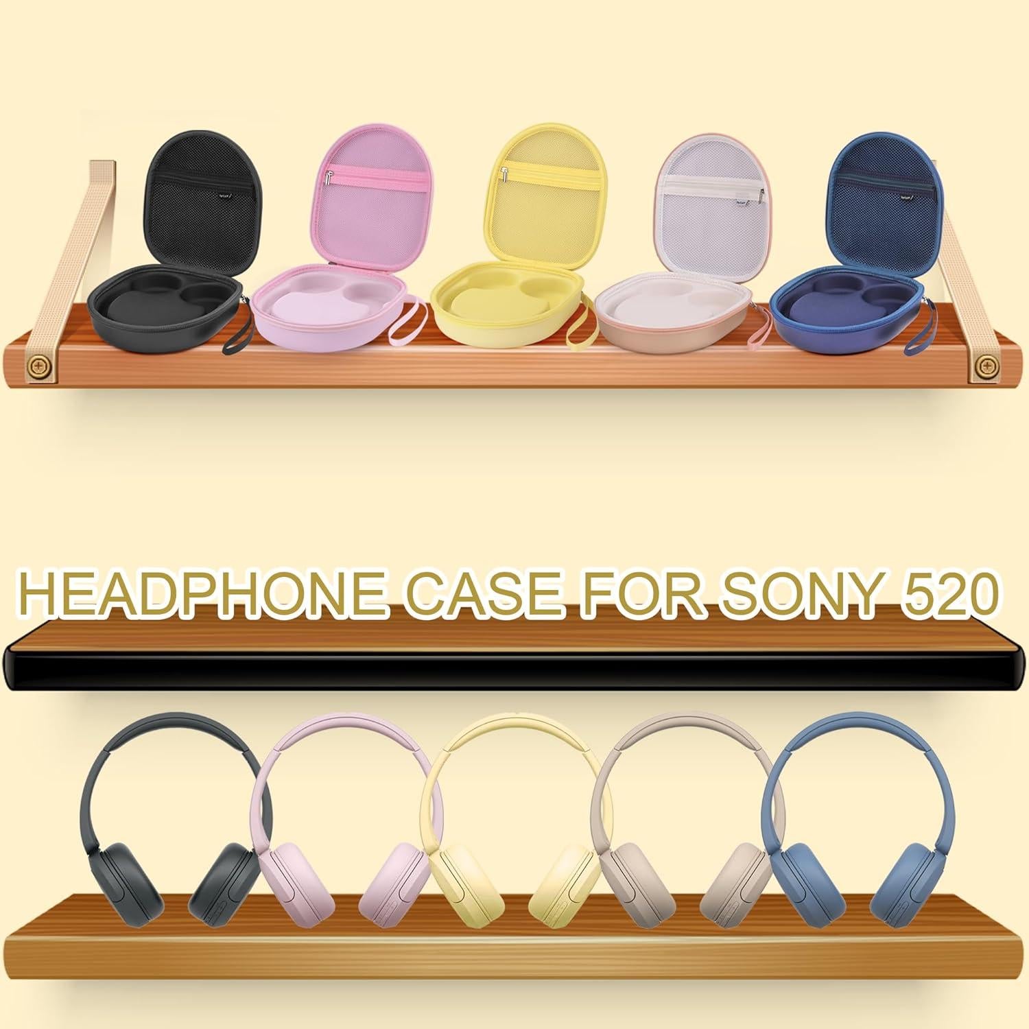 Funda protectora para auriculares Sony WH-CH520 Amarilla