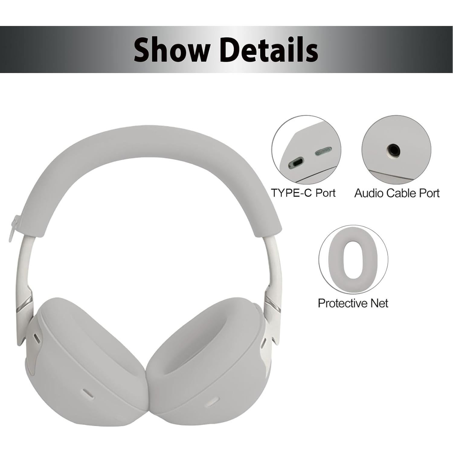 Funda de Silicona Adhiper para Auriculares Sony WH-1000XM6 - Plata