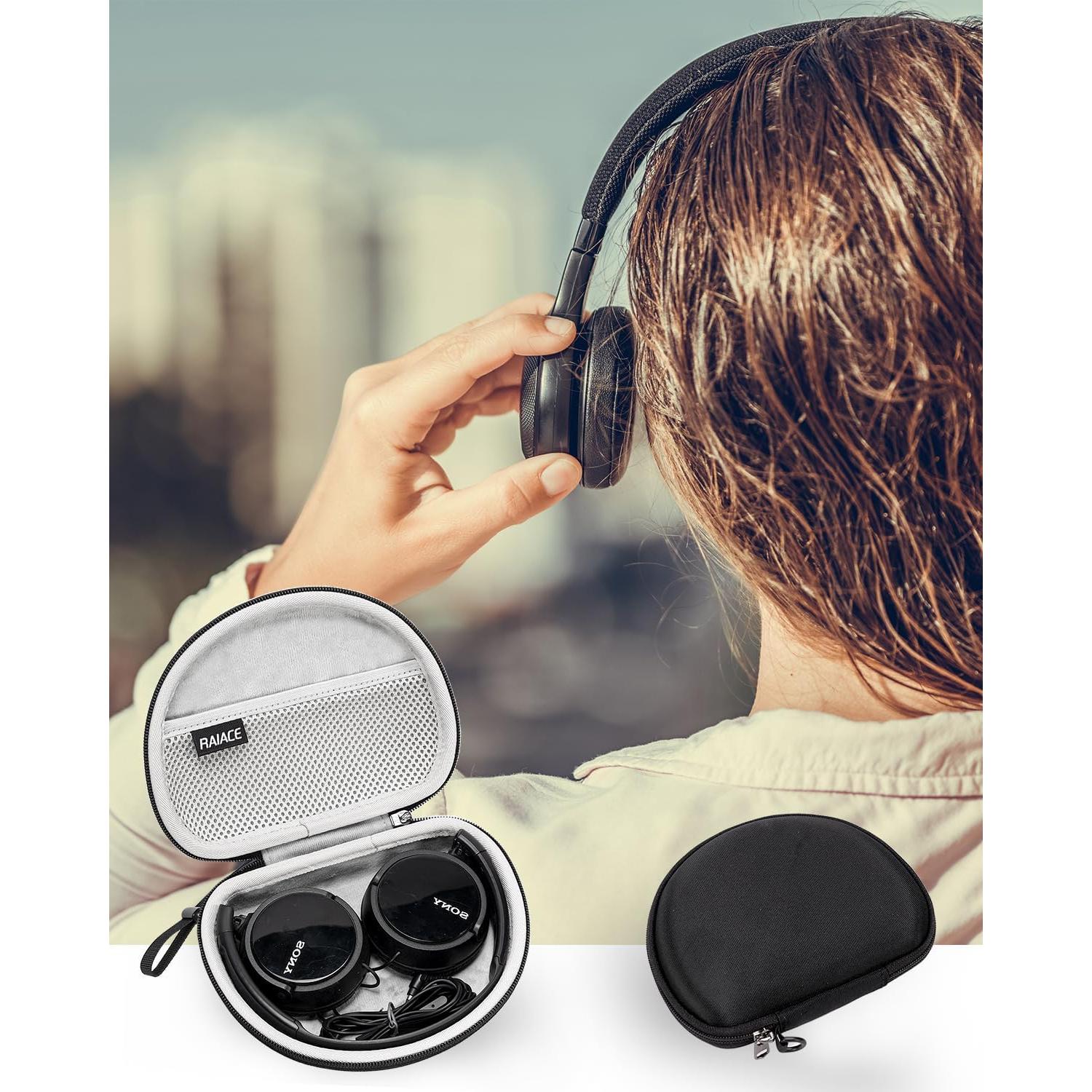 Funda Dura RAIACE para Auriculares Sony MDRZX110NC/AP - Negro