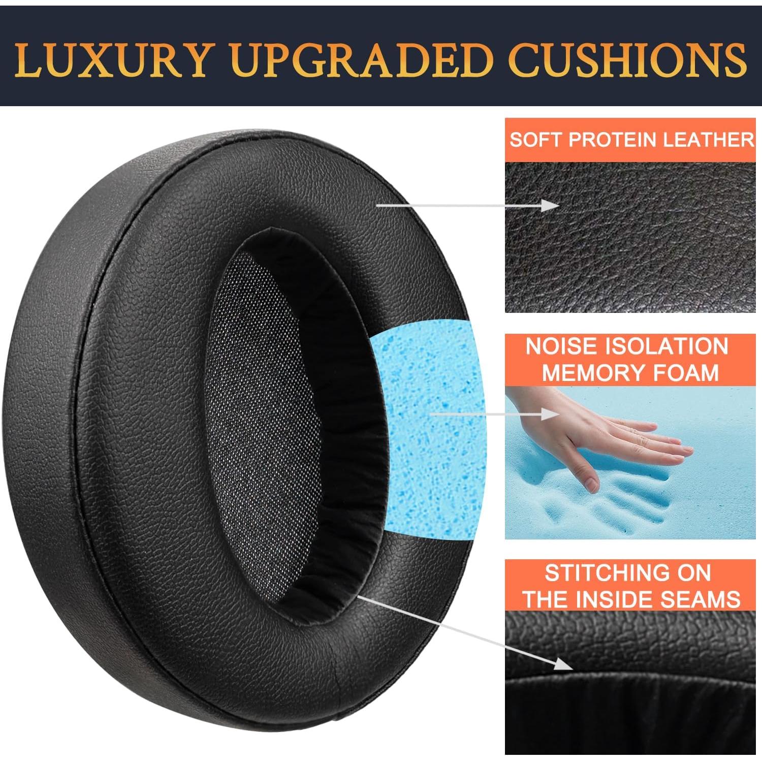 Almohadillas de Reemplazo SOULWIT para Auriculares Sony MDR-XB950 - Negro