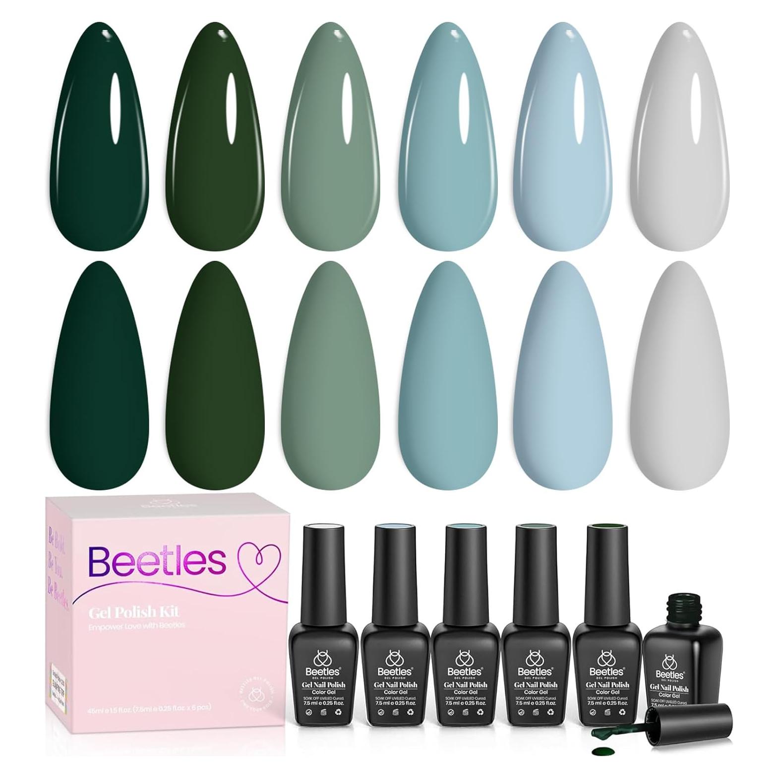 Set de Esmalte de Uñas en Gel Beetles 6 Colores Bosque Brumoso