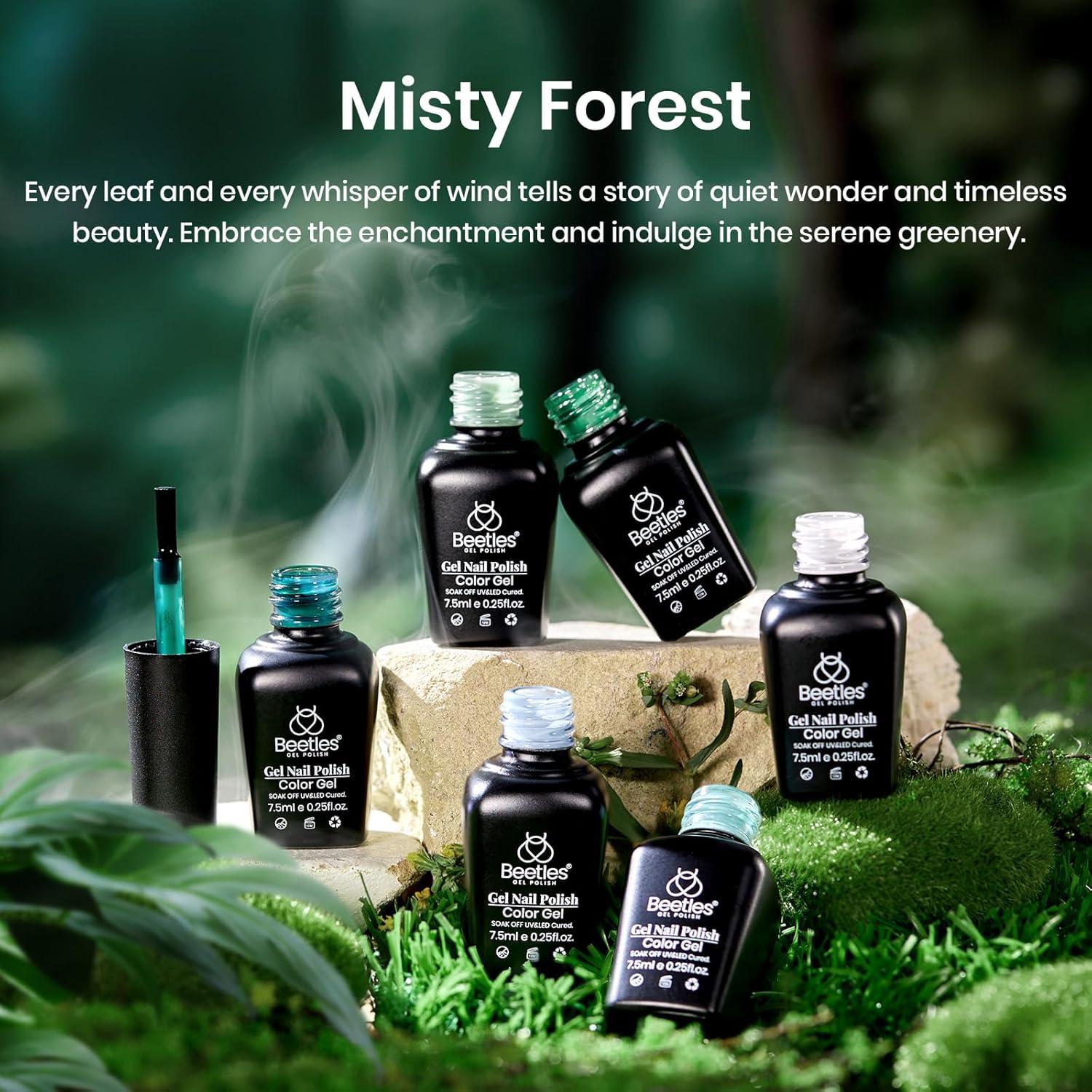 Set de Esmalte de Uñas en Gel Beetles 6 Colores Bosque Brumoso