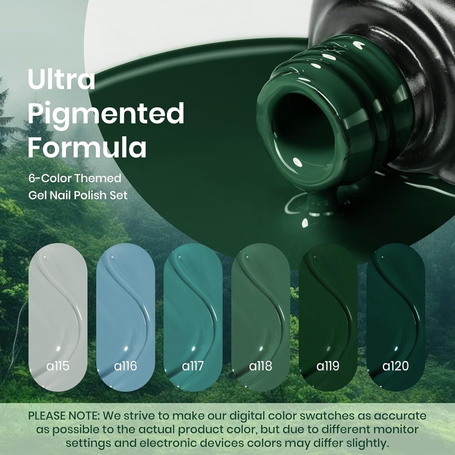 Set de Esmalte de Uñas en Gel Beetles 6 Colores Bosque Brumoso