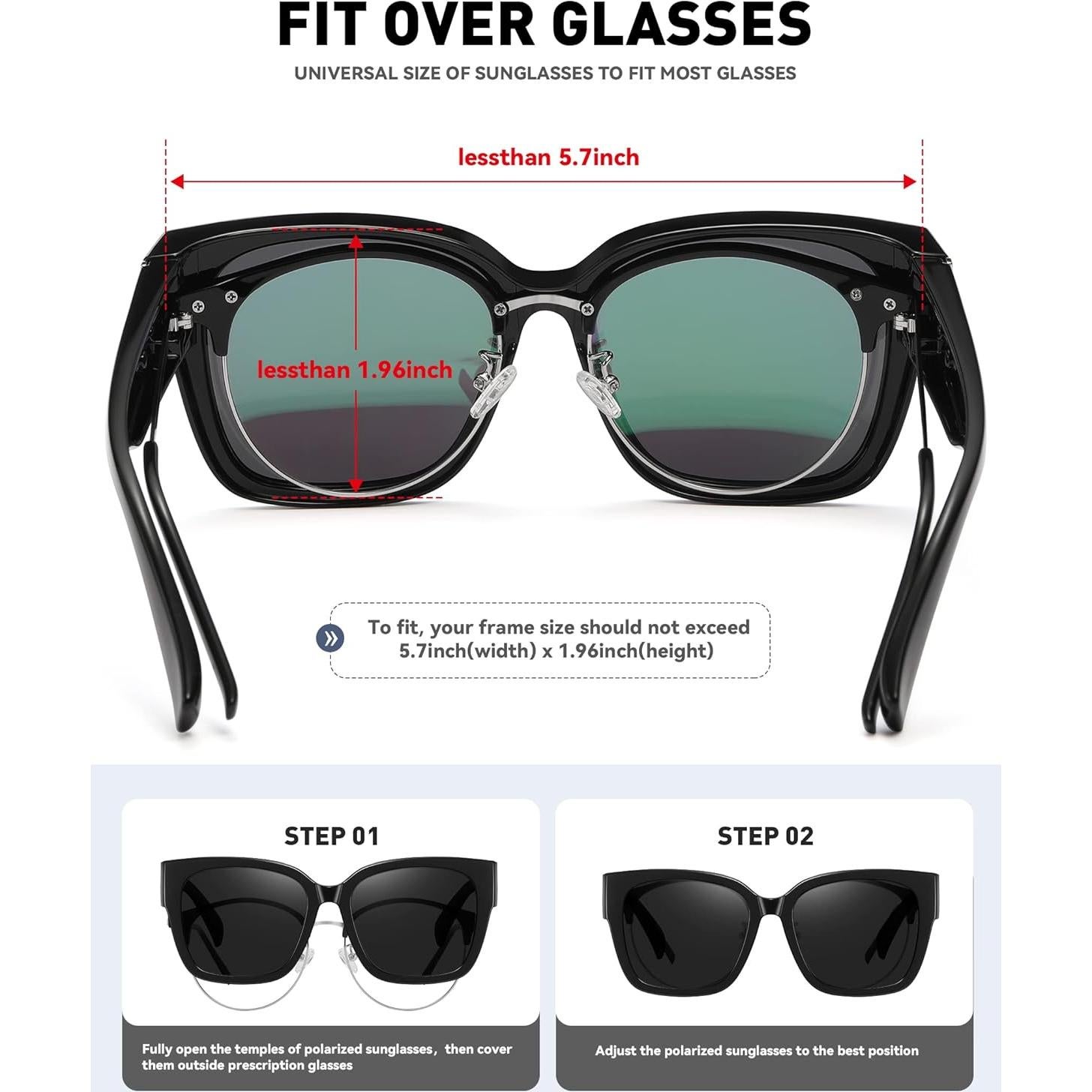 Gafas de Sol Polarizadas MEETSUN Fit Over UV400 Extra Grande