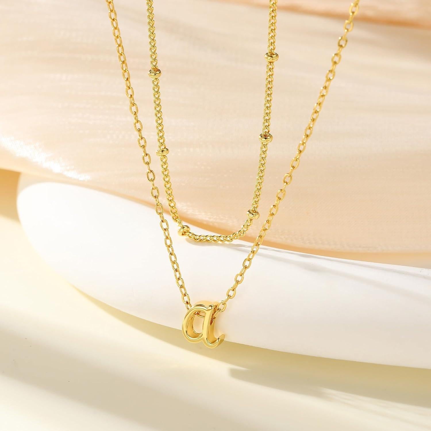 Collares Iniciales Capas Yoosteel para Mujeres - Oro 14K