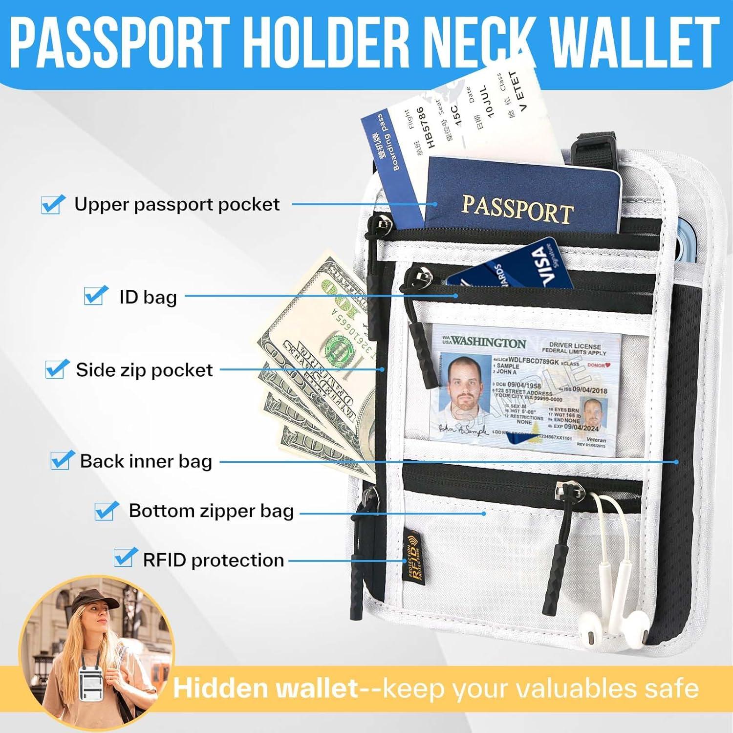 Porta Pasaporte Antirrobo TOPBAG Beige con Bloqueo RFID