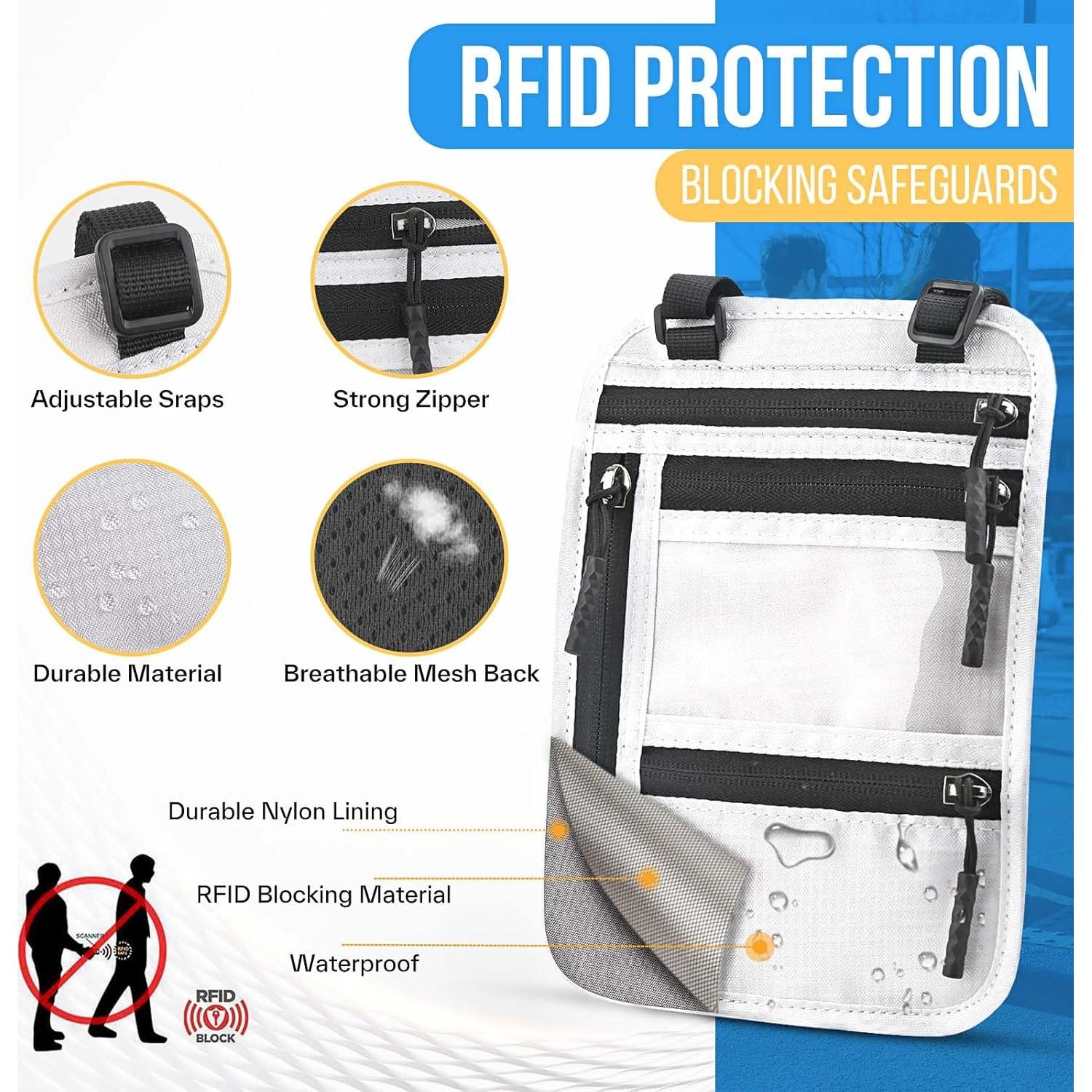 Porta Pasaporte Antirrobo TOPBAG Beige con Bloqueo RFID