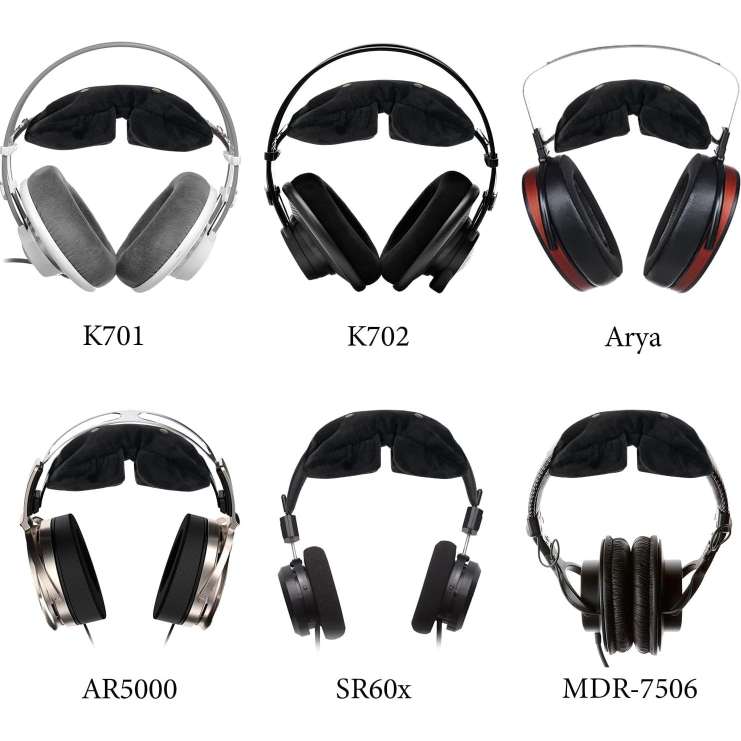 Cubierta de diadema Geekria para AKG, Sony, HIFIMAN, Negro