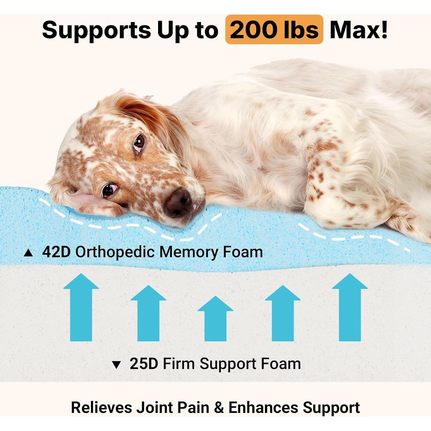 Cama Ortopédica para Perros Veehoo 122x76cm Espuma Viscoelástica