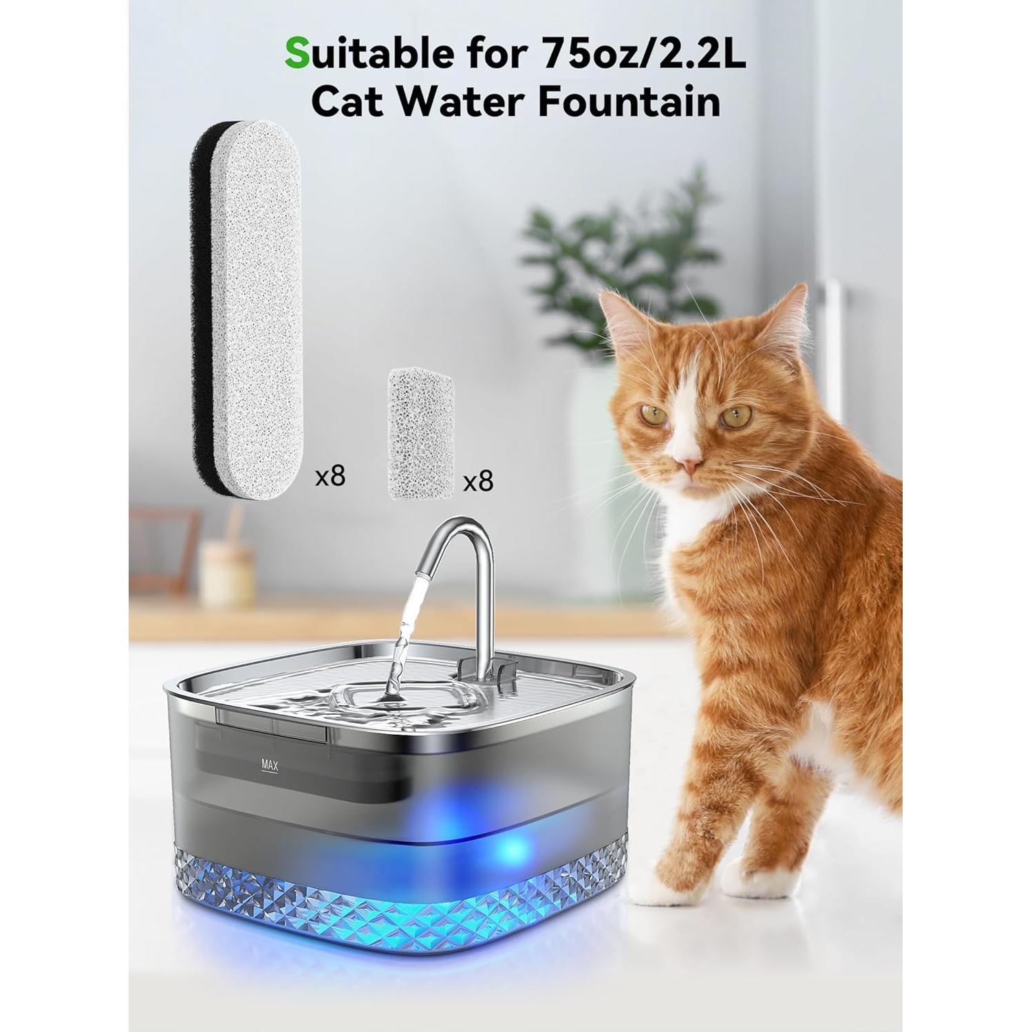 Filtros y Esponjas para Fuente de Agua Gatos DCIOGAT 8 Pzs