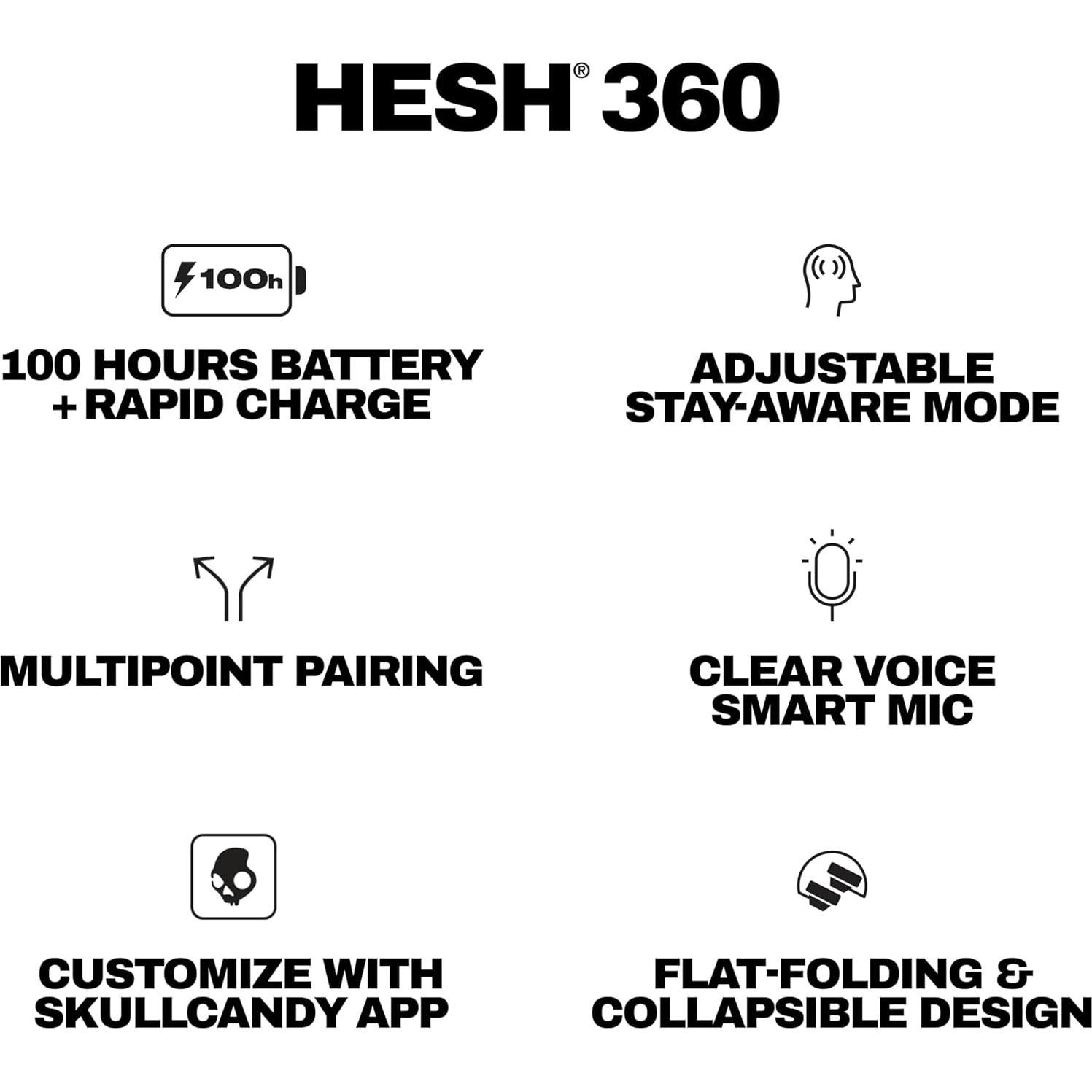 Auriculares Inalámbricos Skullcandy Hesh 360 - 100 Horas Batería