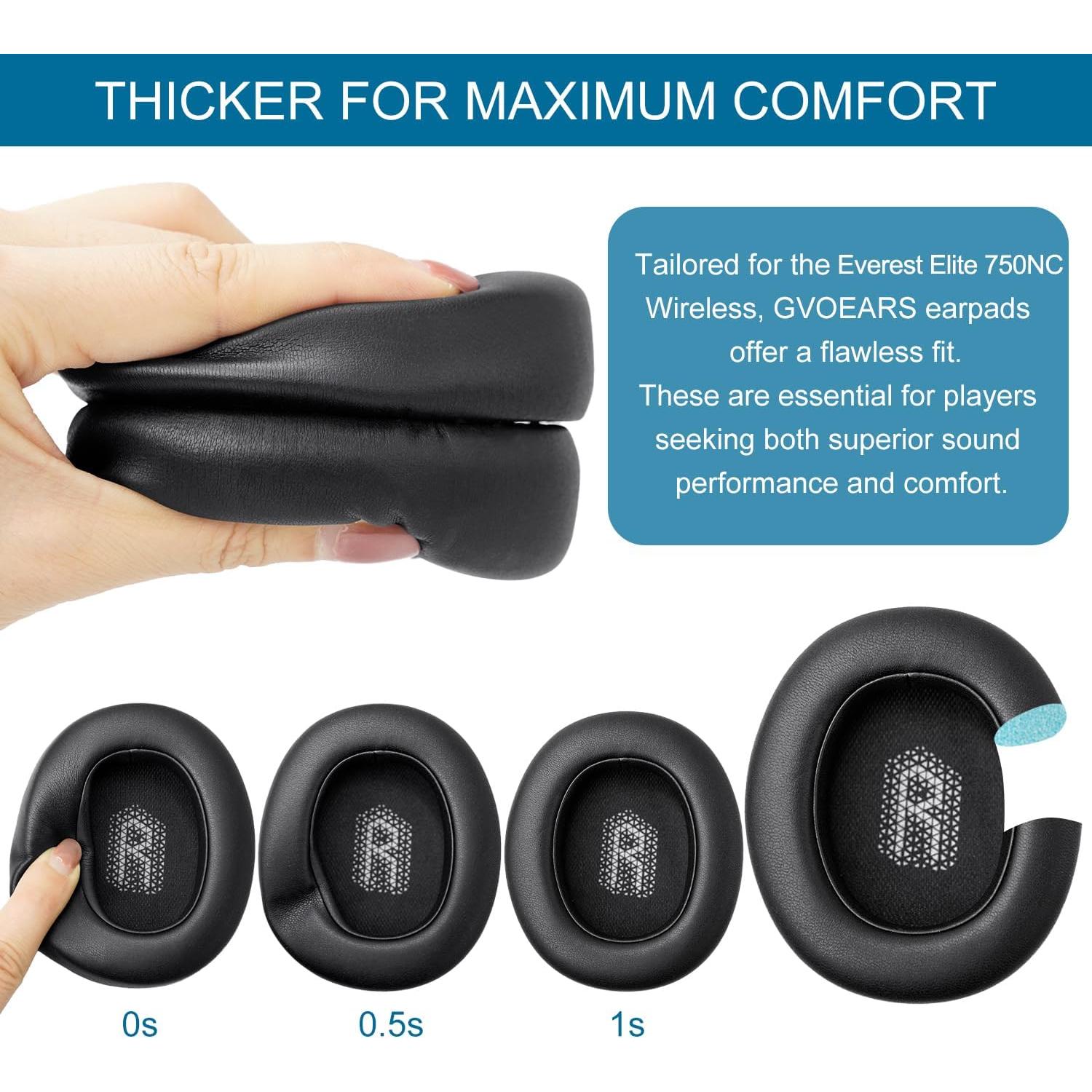 Almohadillas de Reemplazo GEVO para JBL Everest Elite 750NC - Negro