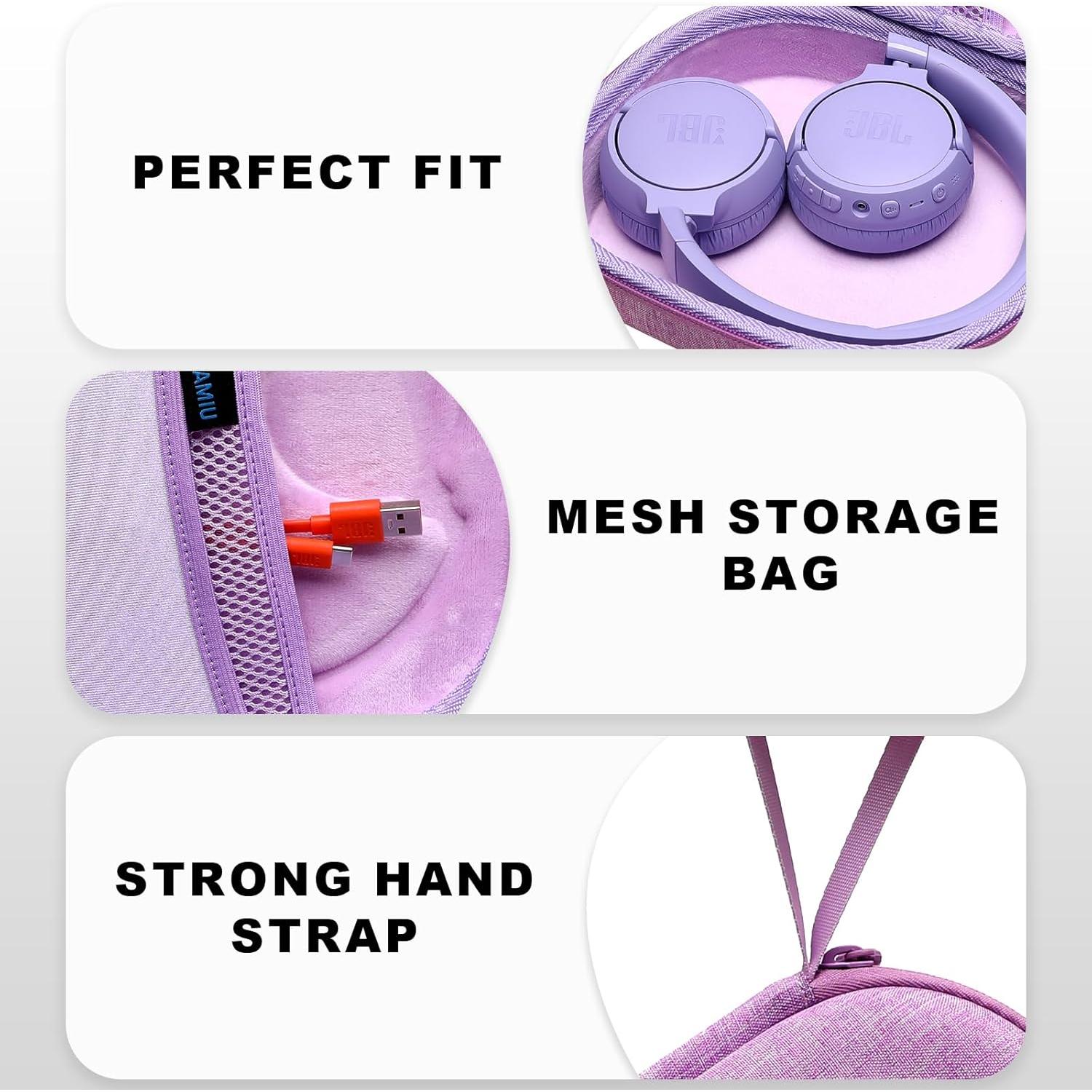 Funda Dura Morada para Auriculares JBL Tune 510BT/520BT/660NC
