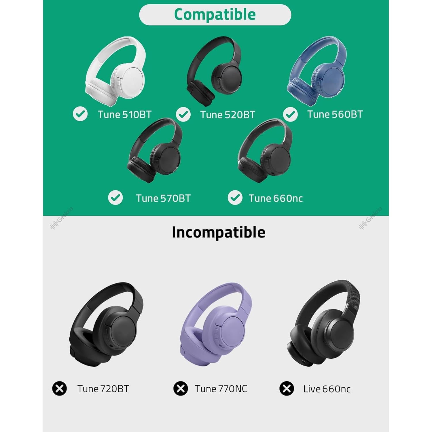 Funda Dura Geekria para Auriculares JBL Tune 510BT/660NC Azul