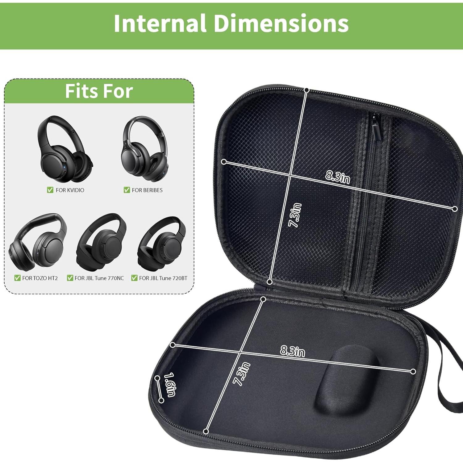 Funda para Auriculares ALKOO Compatible con JBL y Sony - Negro