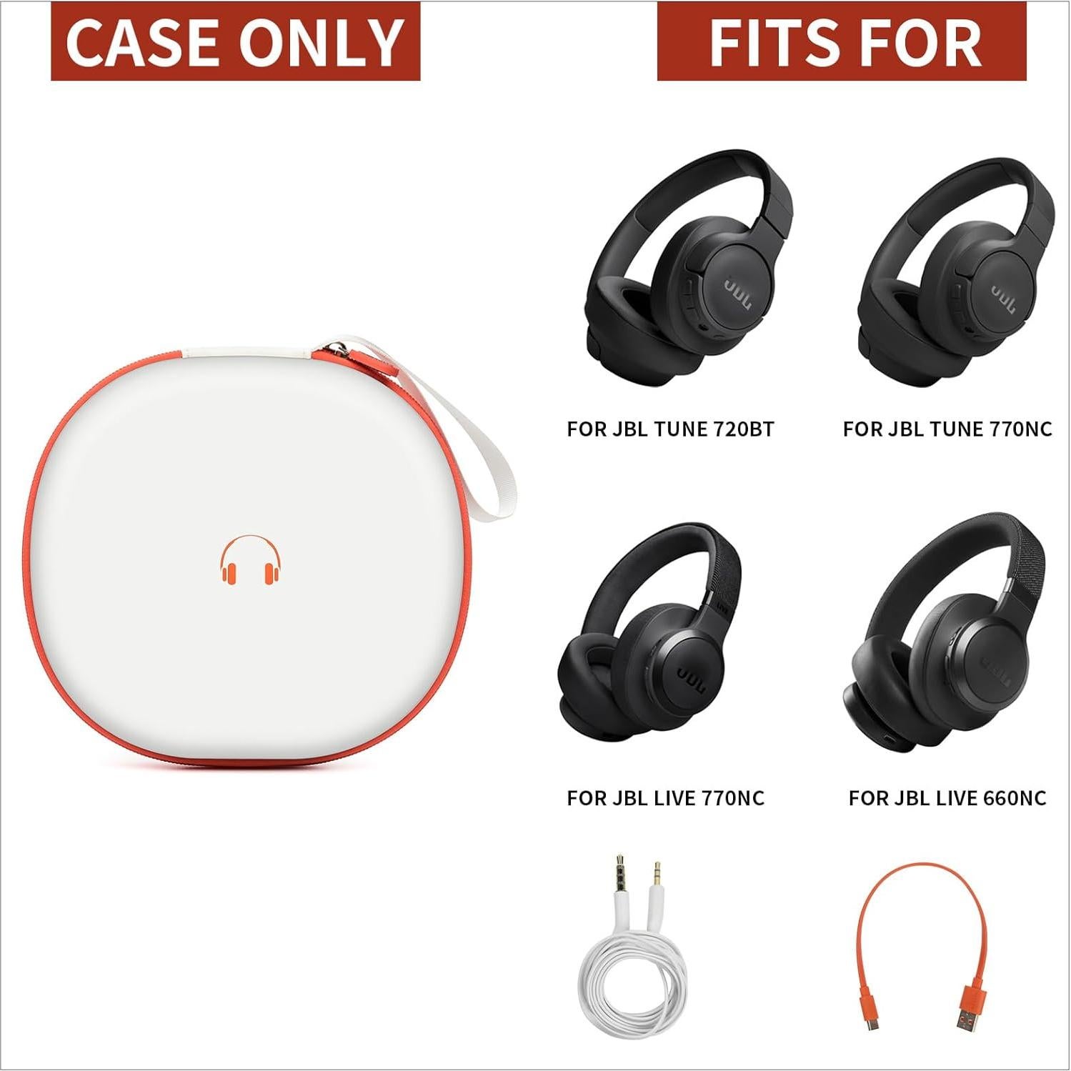Funda Dura para Auriculares Bluetooth JBL - Blanca