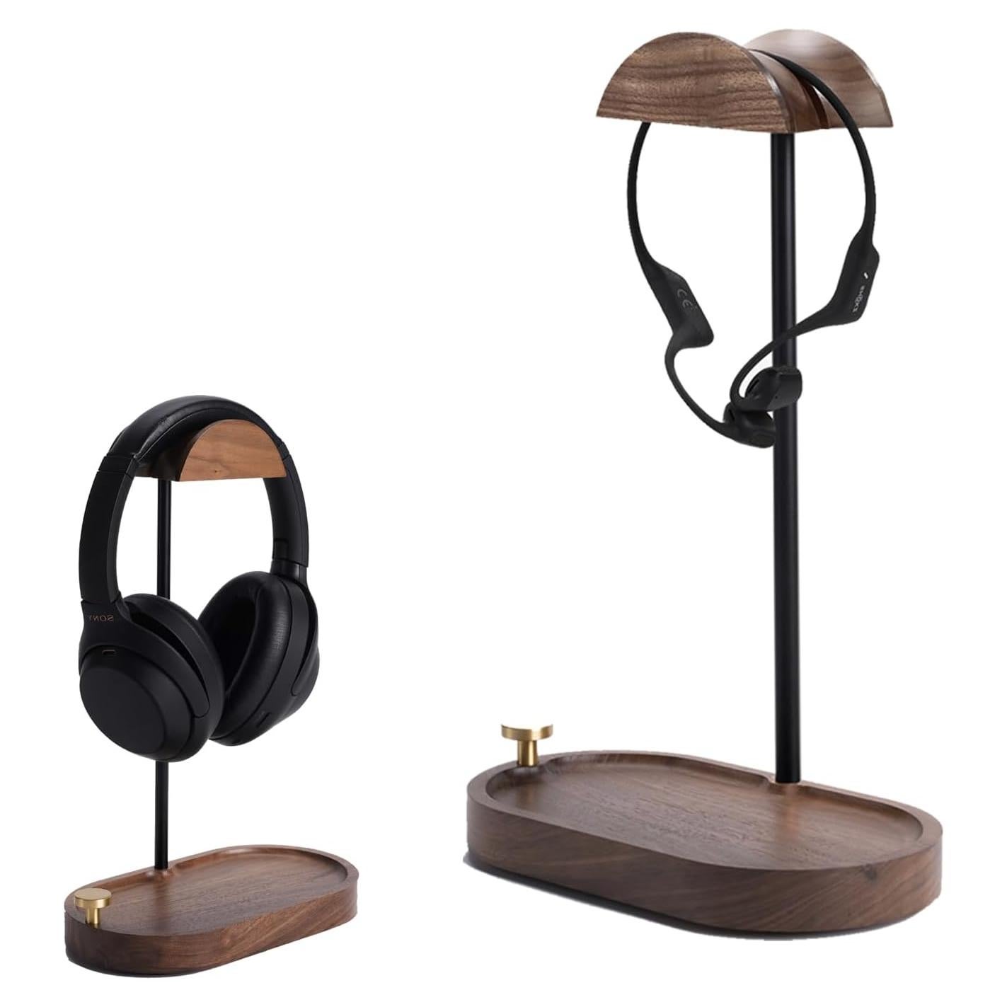 Soporte para Auriculares de Madera NIRVASH E01 con Almacenamiento