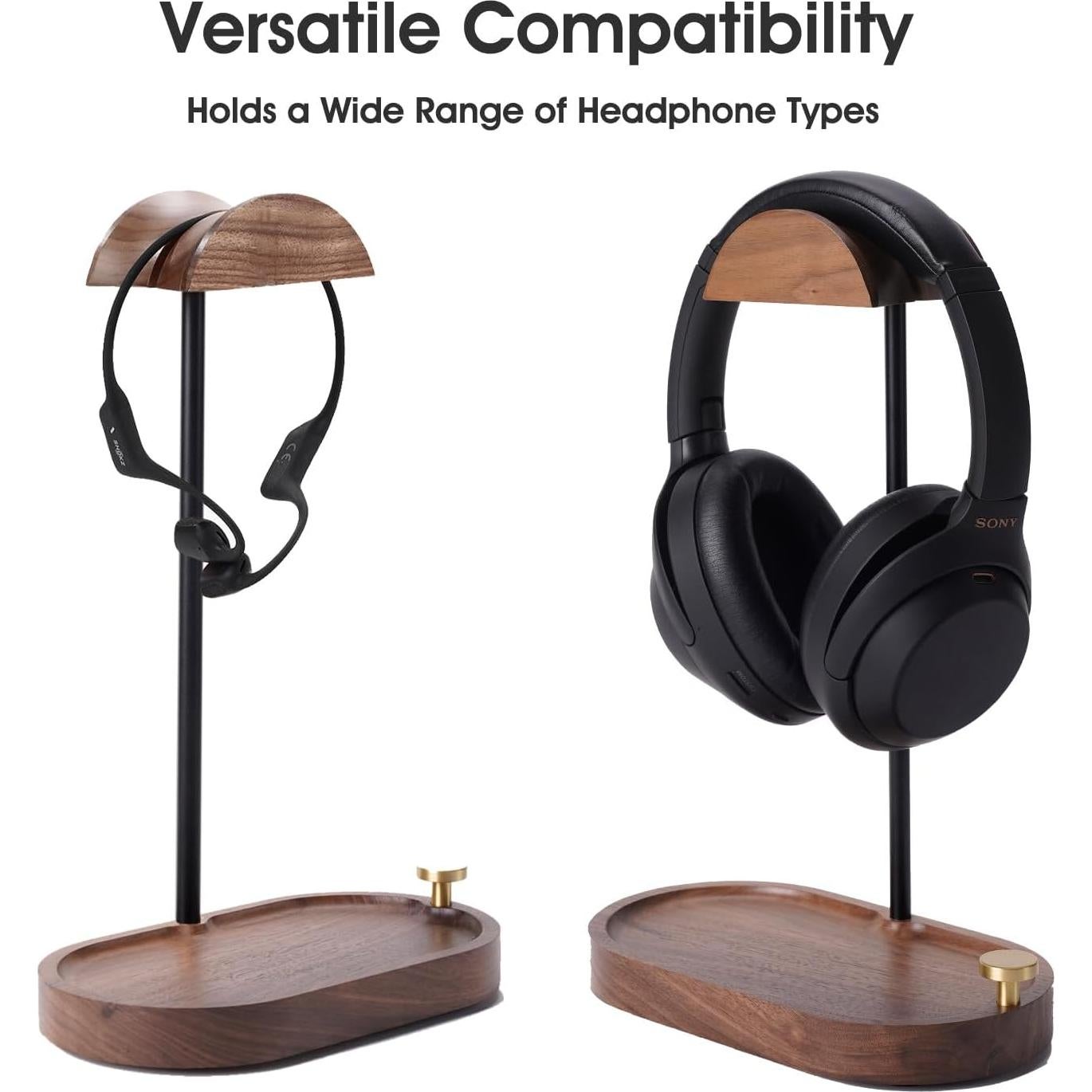 Soporte para Auriculares de Madera NIRVASH E01 con Almacenamiento