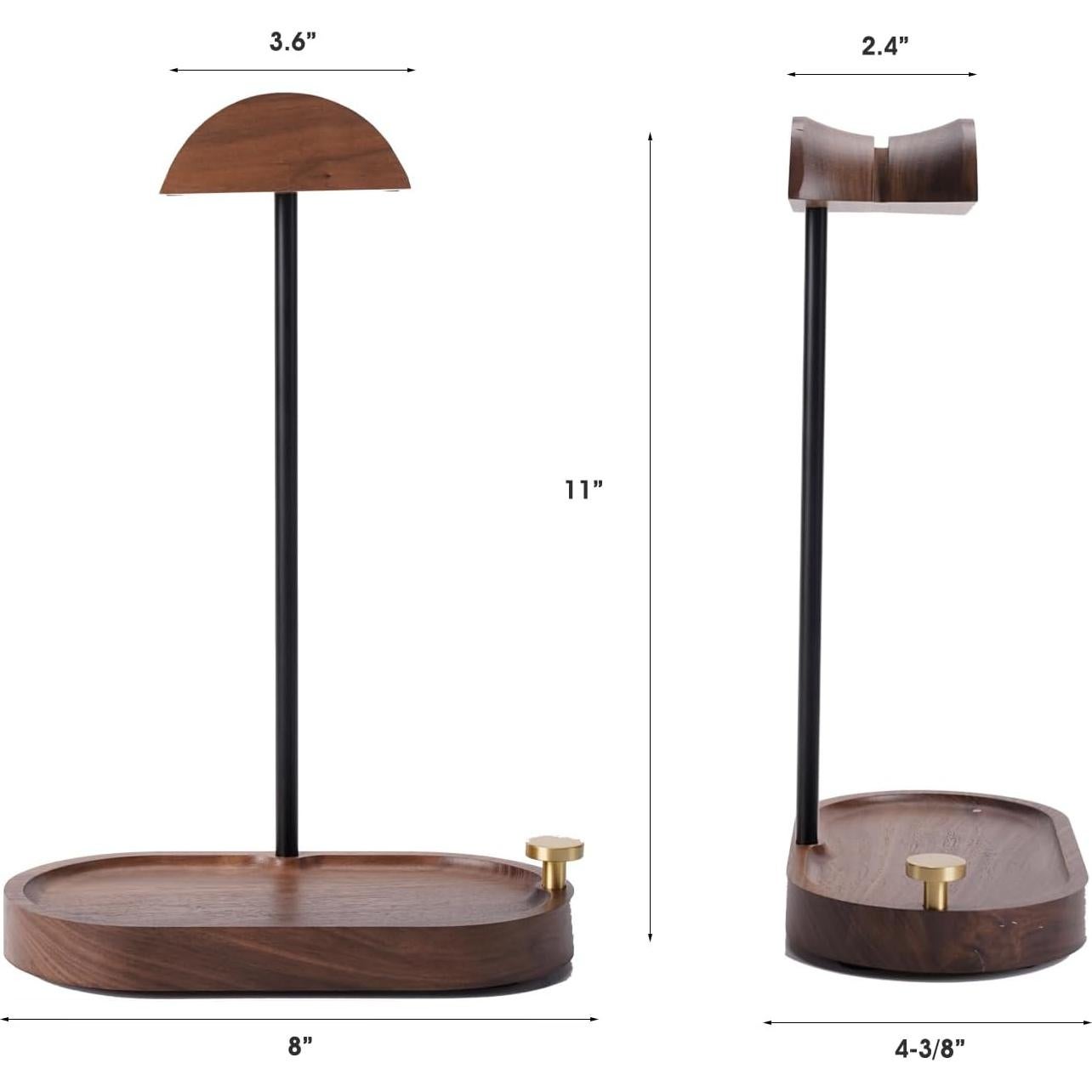 Soporte para Auriculares de Madera NIRVASH E01 con Almacenamiento