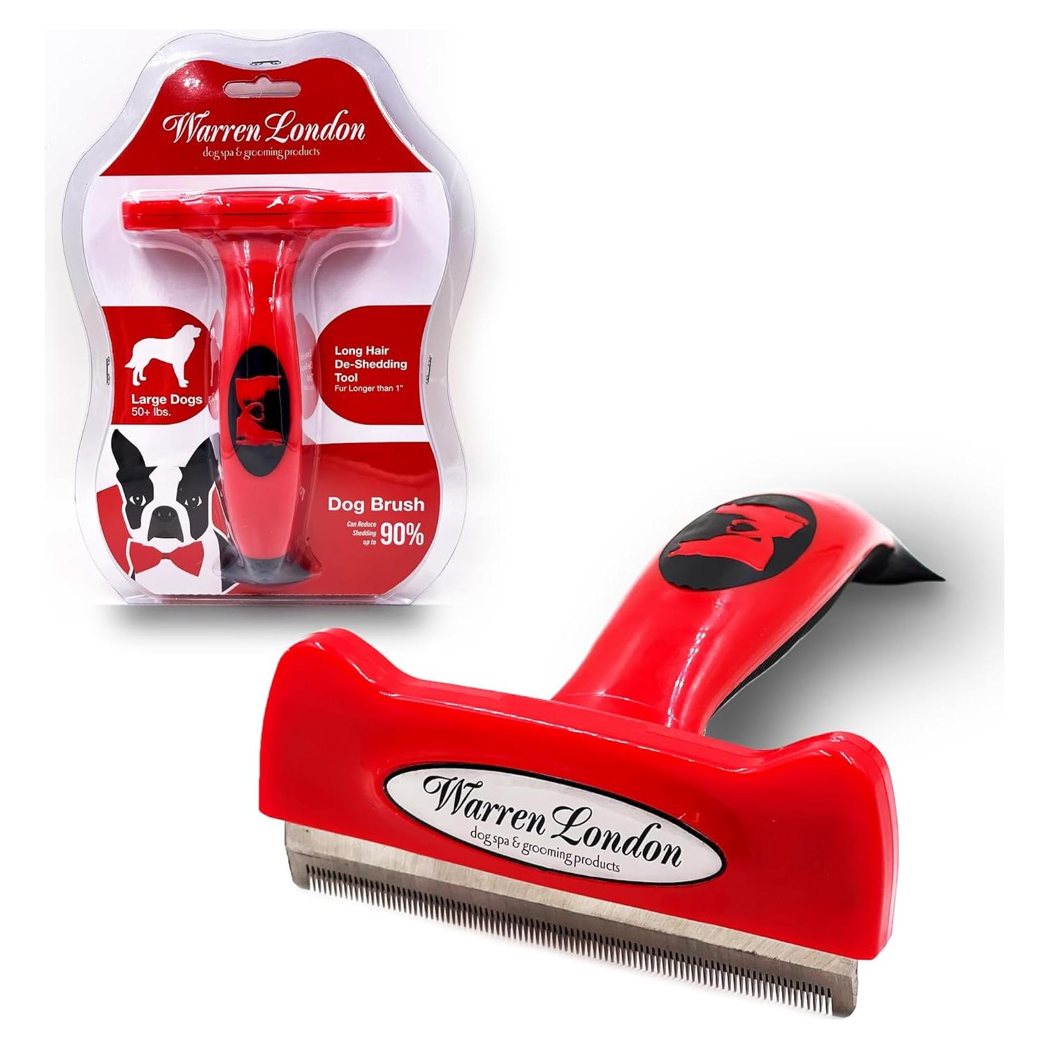 Cepillo Deshedding Warren London para Perros Grandes Pelo Largo 10.16 cm