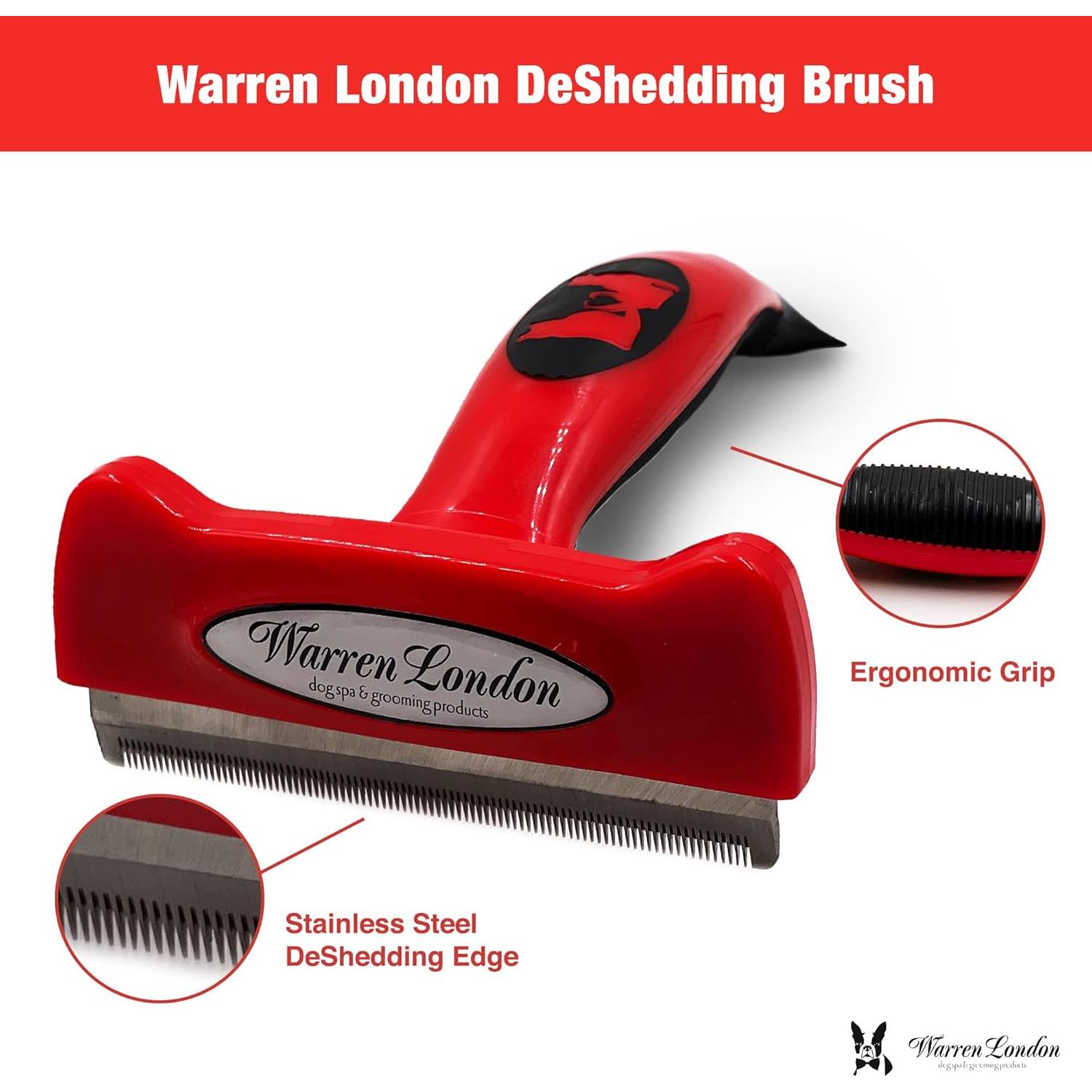 Cepillo Deshedding Warren London para Perros Grandes Pelo Largo 10.16 cm