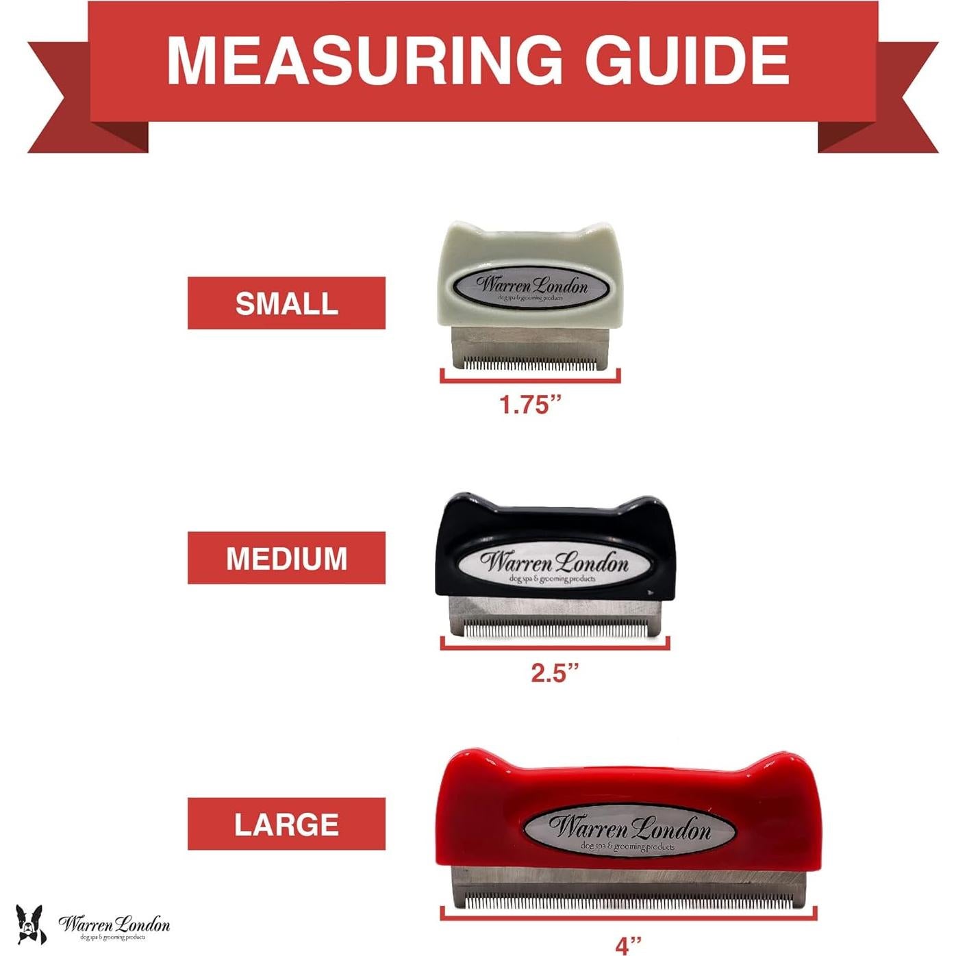 Cepillo Deshedding Warren London para Perros Grandes Pelo Largo 10.16 cm