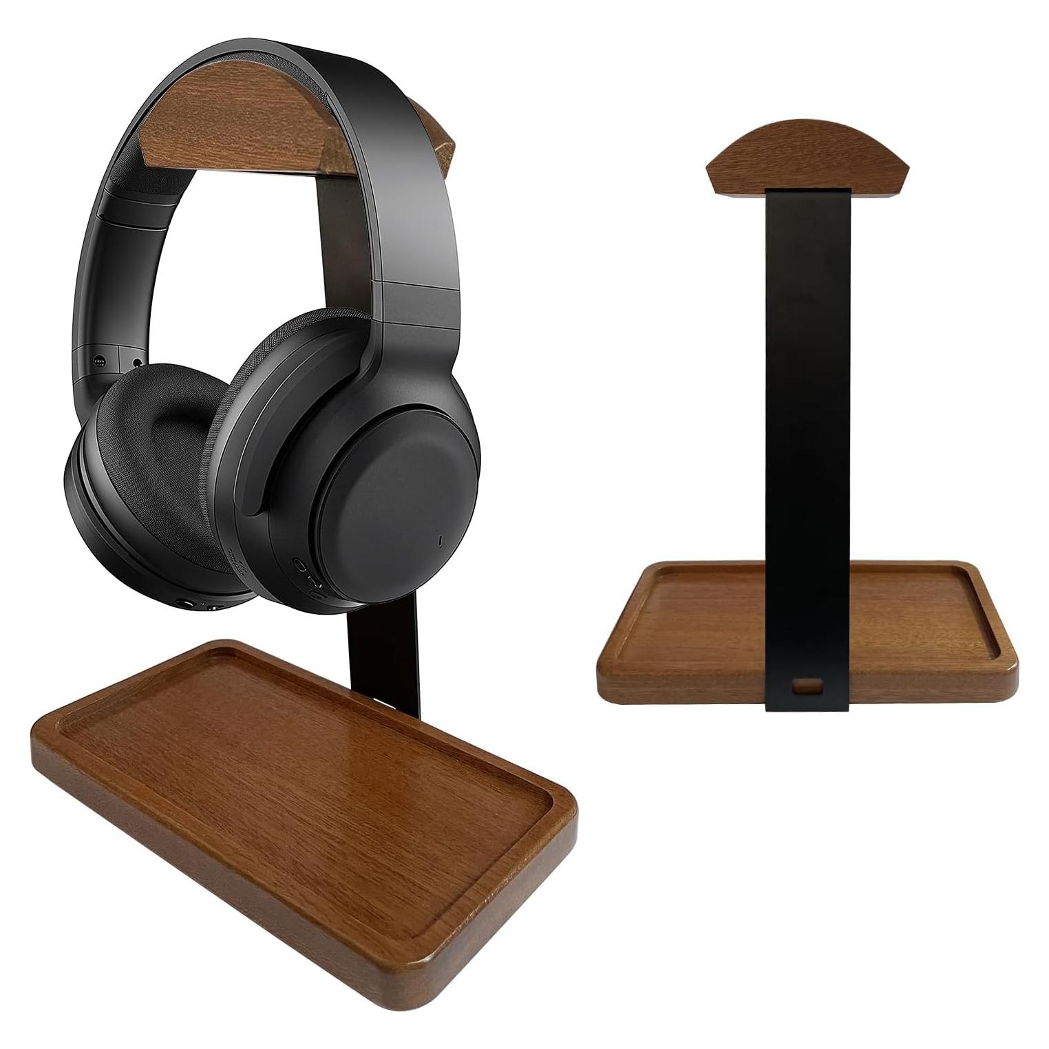 Soporte de Auriculares de Madera Sólida HOTUFELG HXT-F con Bandeja